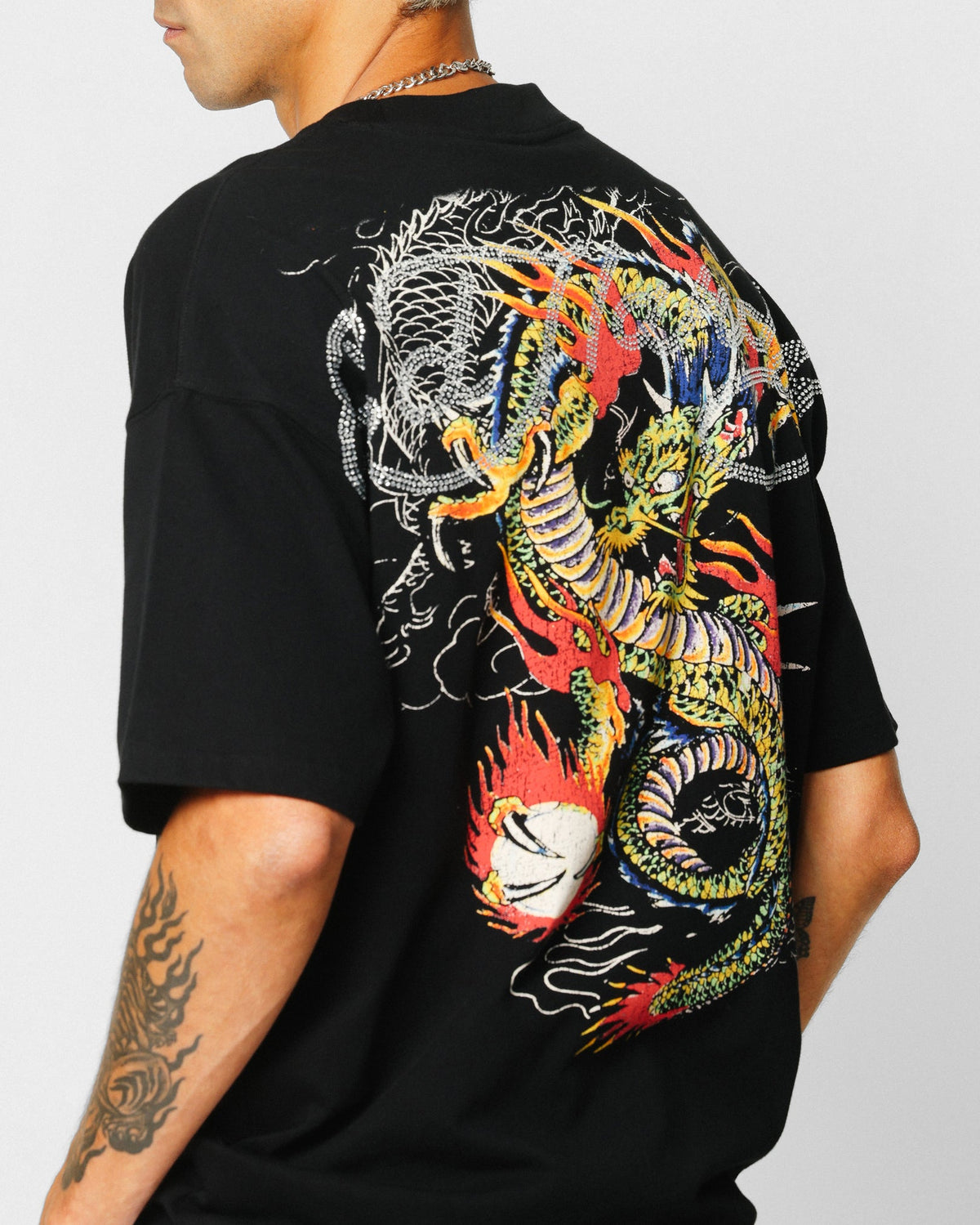 Ed Hardy Rhinestone Dragon Vintage T-Shirt Vintage Wash