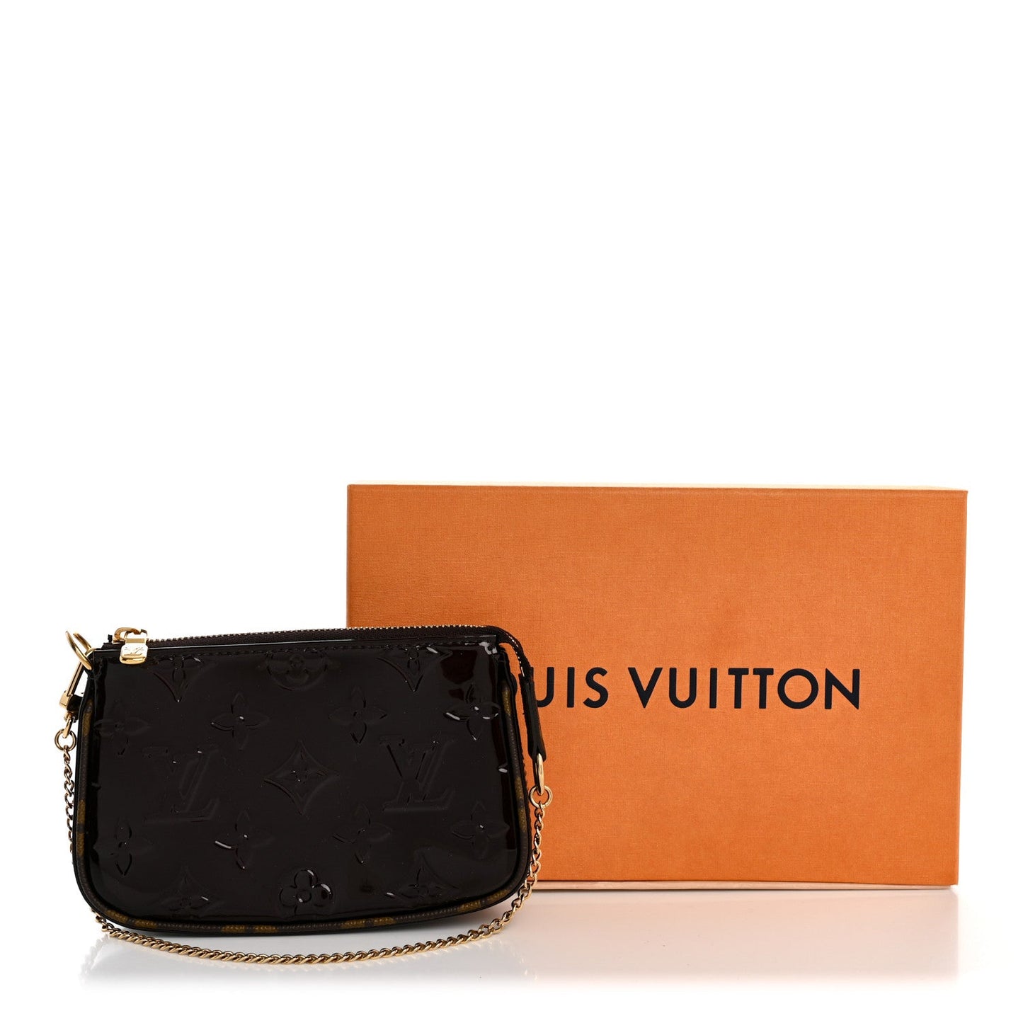 Vernis Monogram Mini Pochette Accessories Amarante