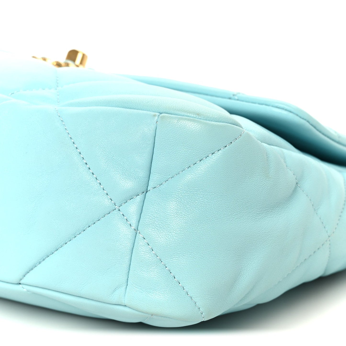 Lambskin Quilted Large Chanel 19 Flap Light Blue