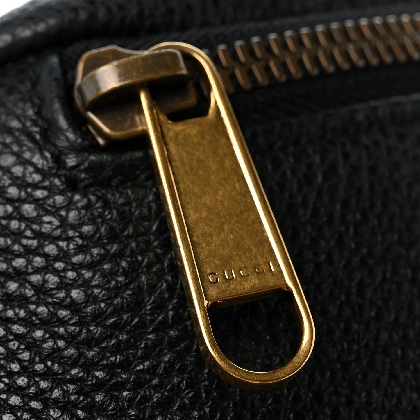 Grained Calfskin Small Logo Belt Bag Black