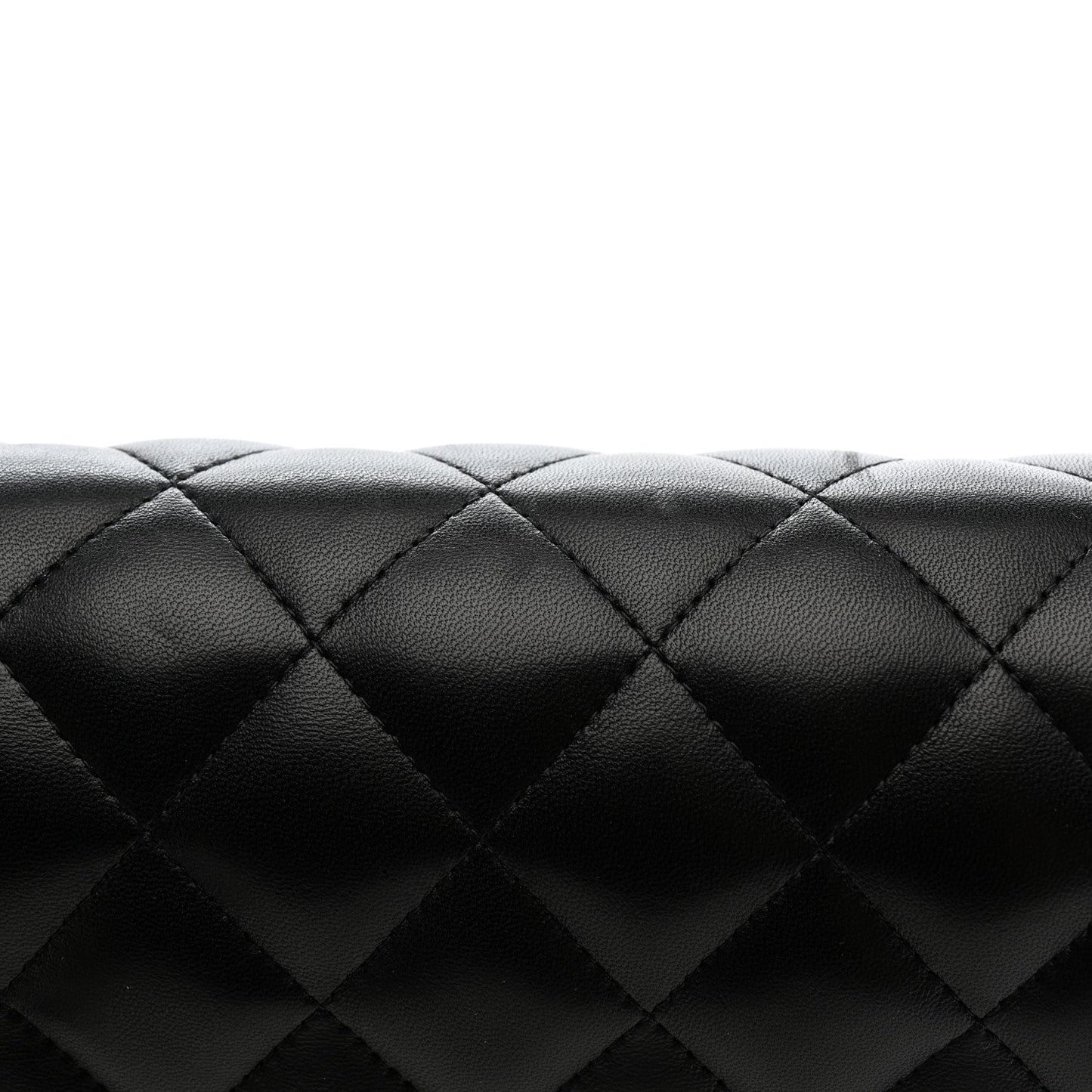 Lambskin Quilted Jumbo Double Flap Black