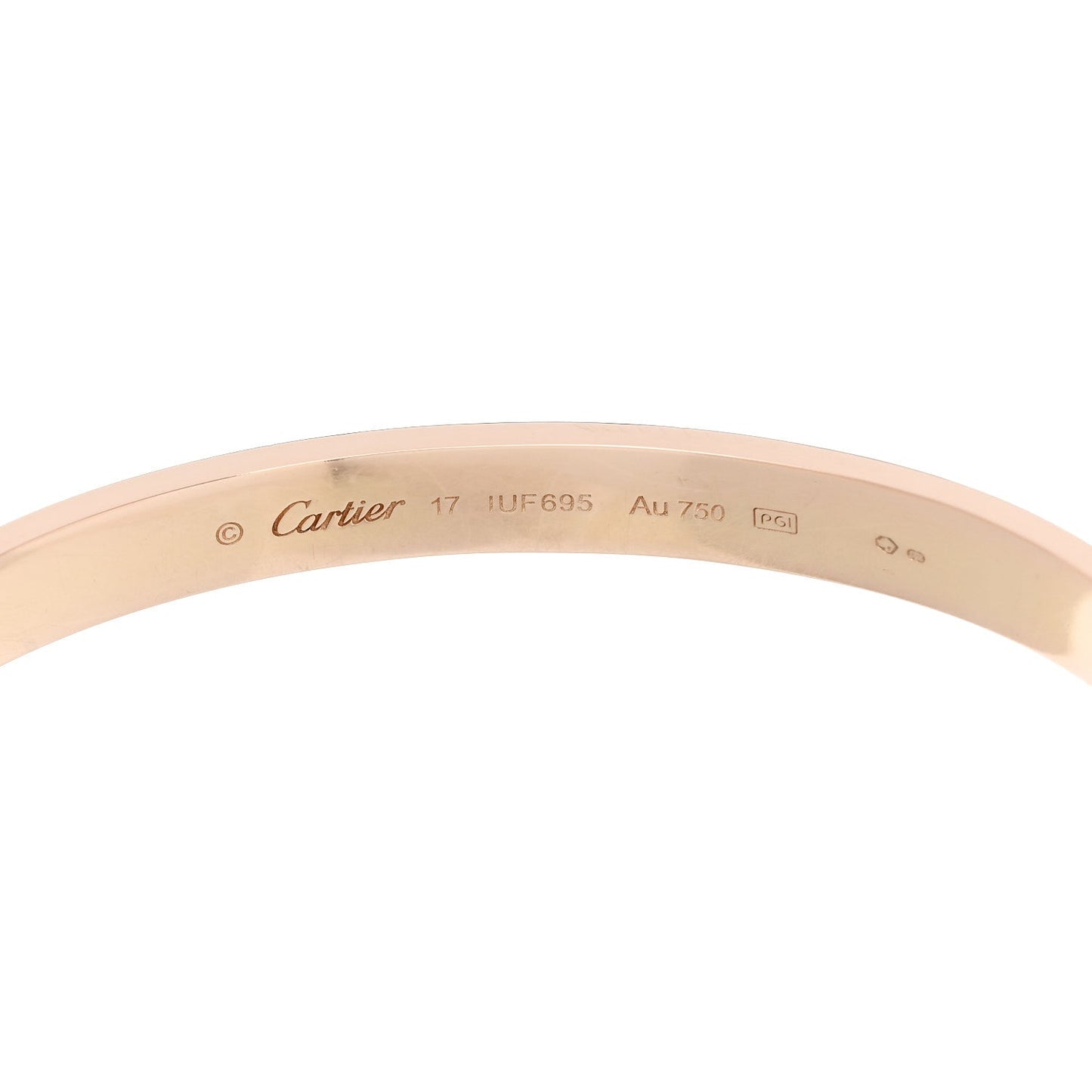 18K Pink Gold LOVE Cuff Bracelet 17