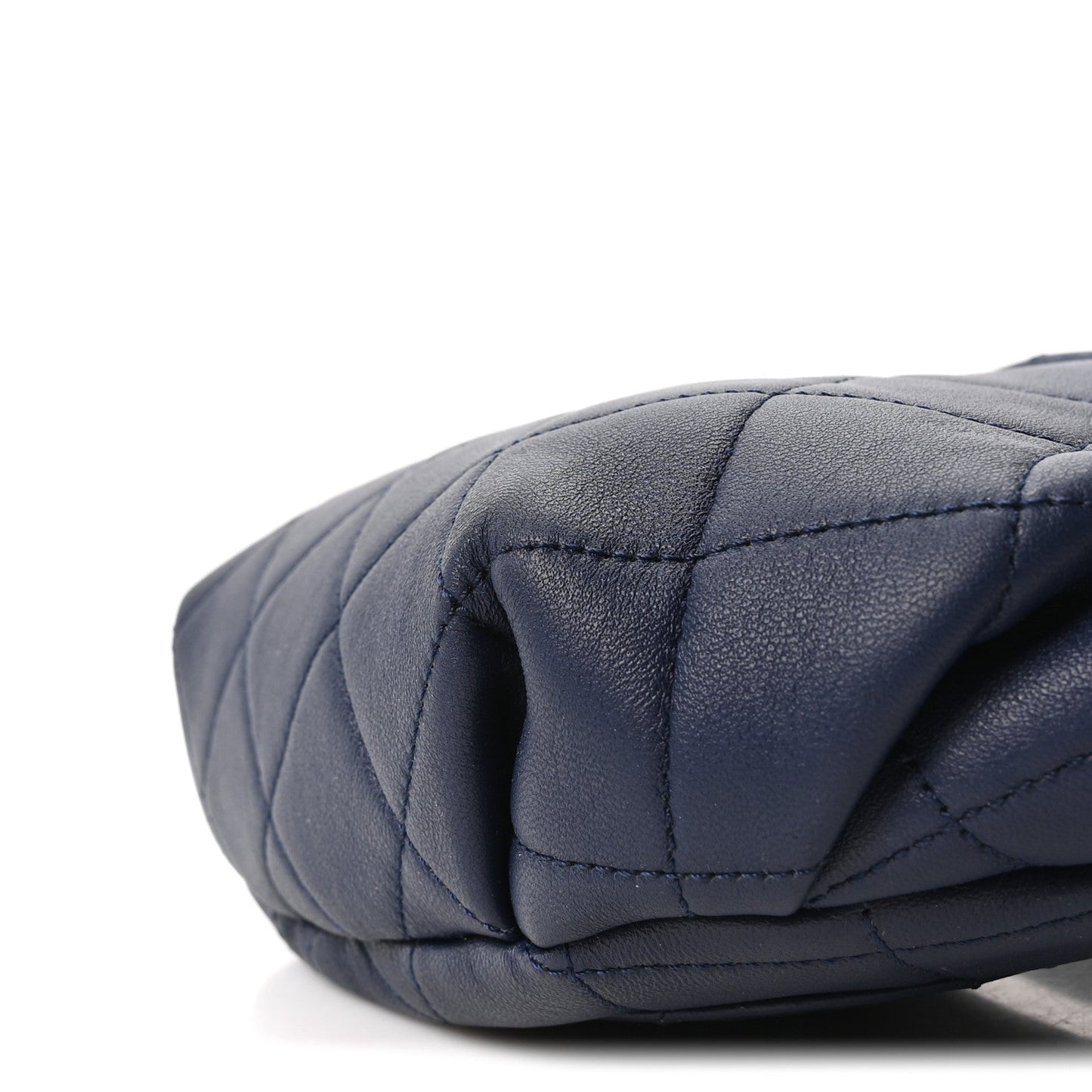 Lambskin Quilted Resin Bi-Color Waist Bag Fanny Pack Navy Blue