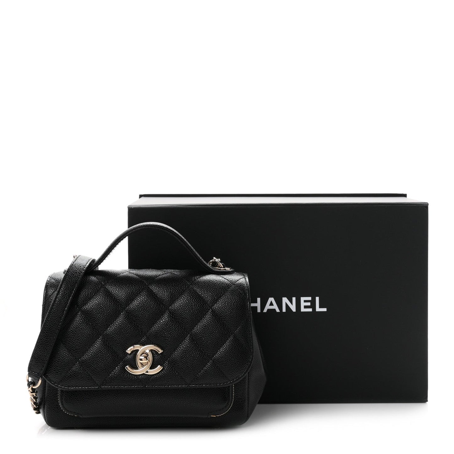 Caviar Quilted Small Business Affinity Flap Black