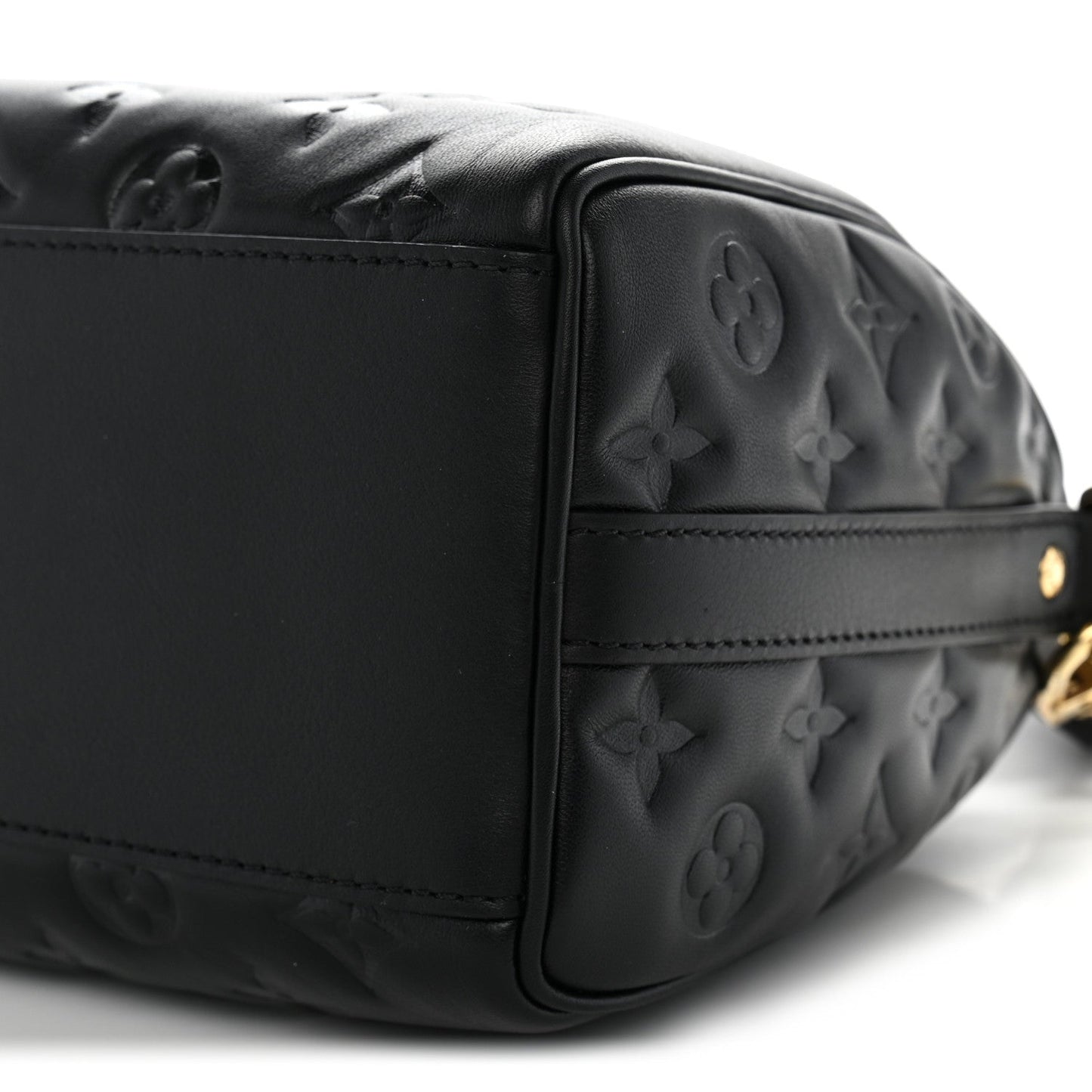 Lambskin Embossed Monogram Speedy 22 Bandouliere Black