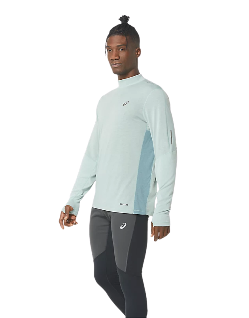 Men's Metarun Mock Neck Long Sleeve Top :Ocean Haze