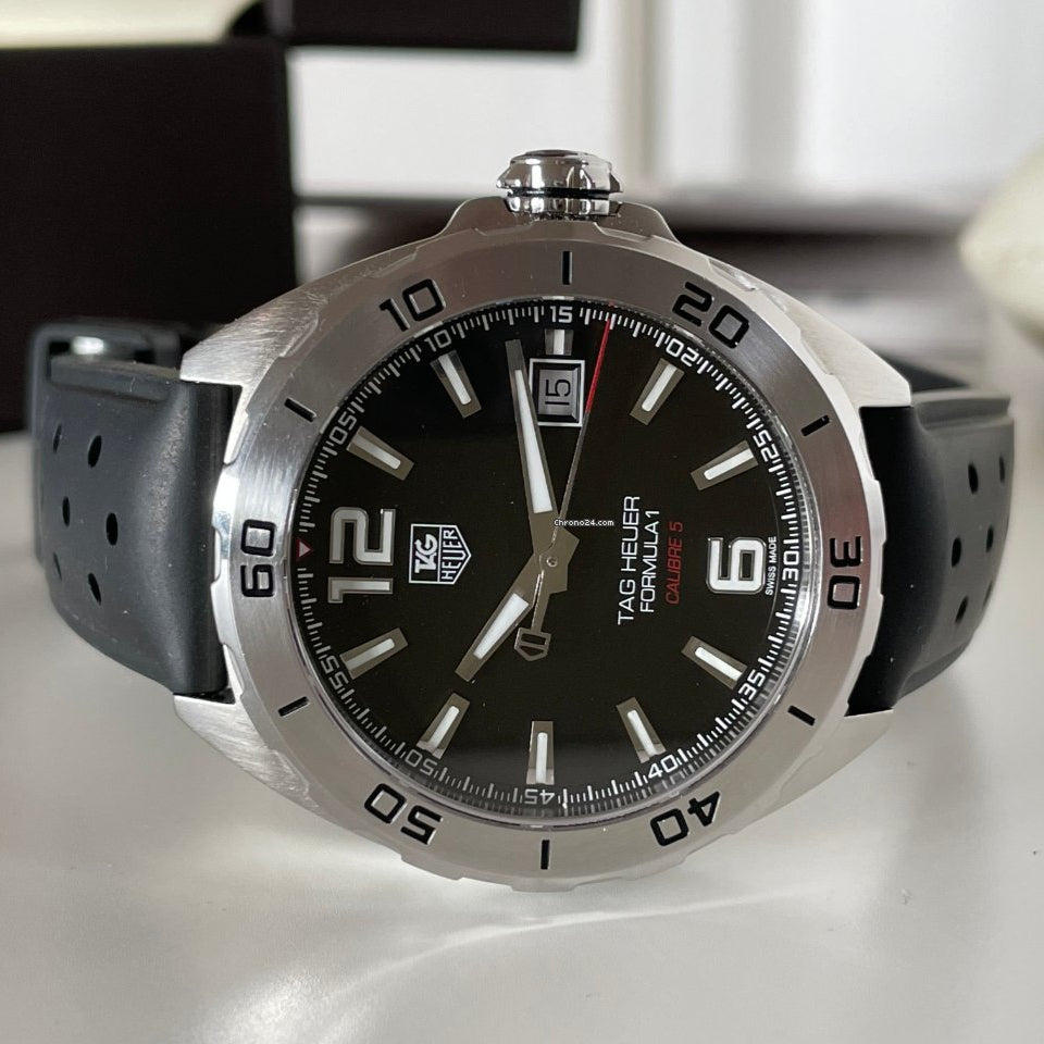 Tag Heuer Formula 1 Automatic Black Dial Black Rubber Strap Watch for Men - WAZ2113.FT8023