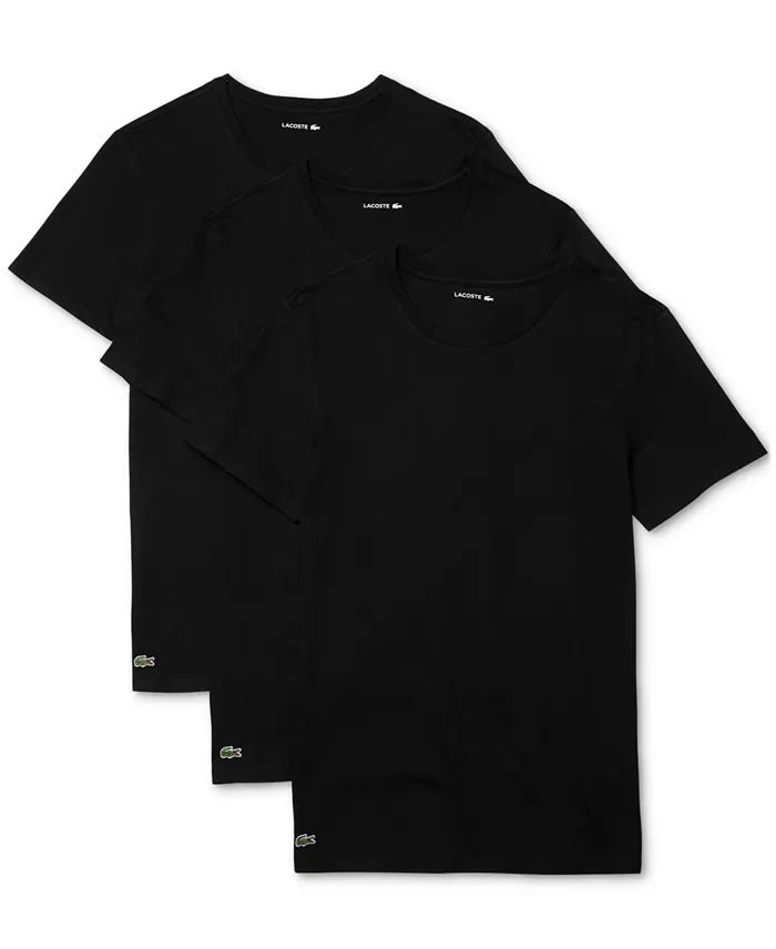 LACOSTE CREW NECK SLIM FIT T-Shirt 3 PACK Men’s - BLACK - 031