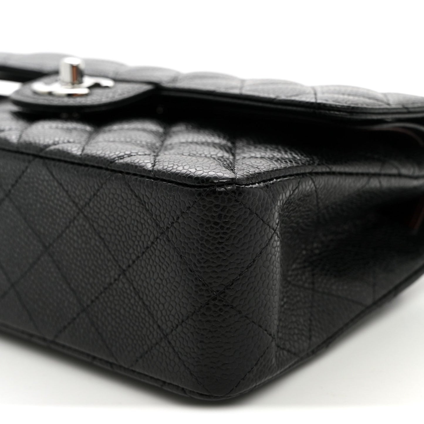 Caviar Quilted Small Double Flap Black