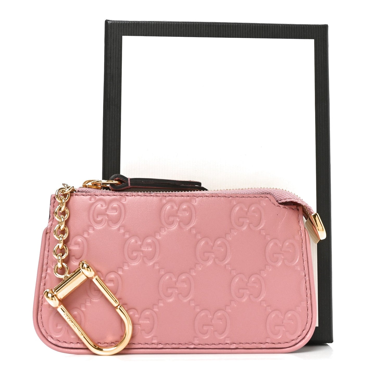 Guccissima Signature Key Case Pink