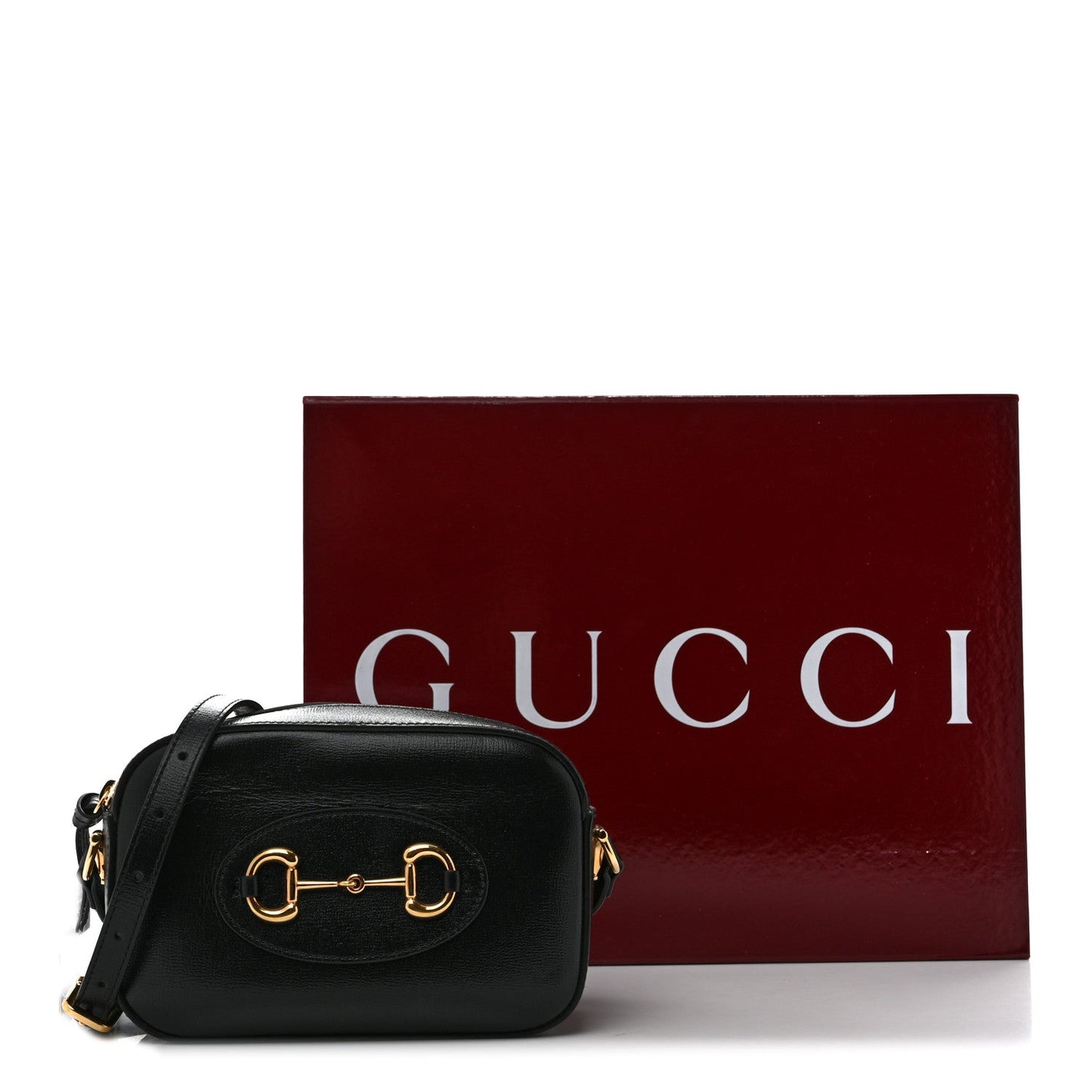 Calfskin Mini Horsebit 1955 Camera Shoulder Bag Black