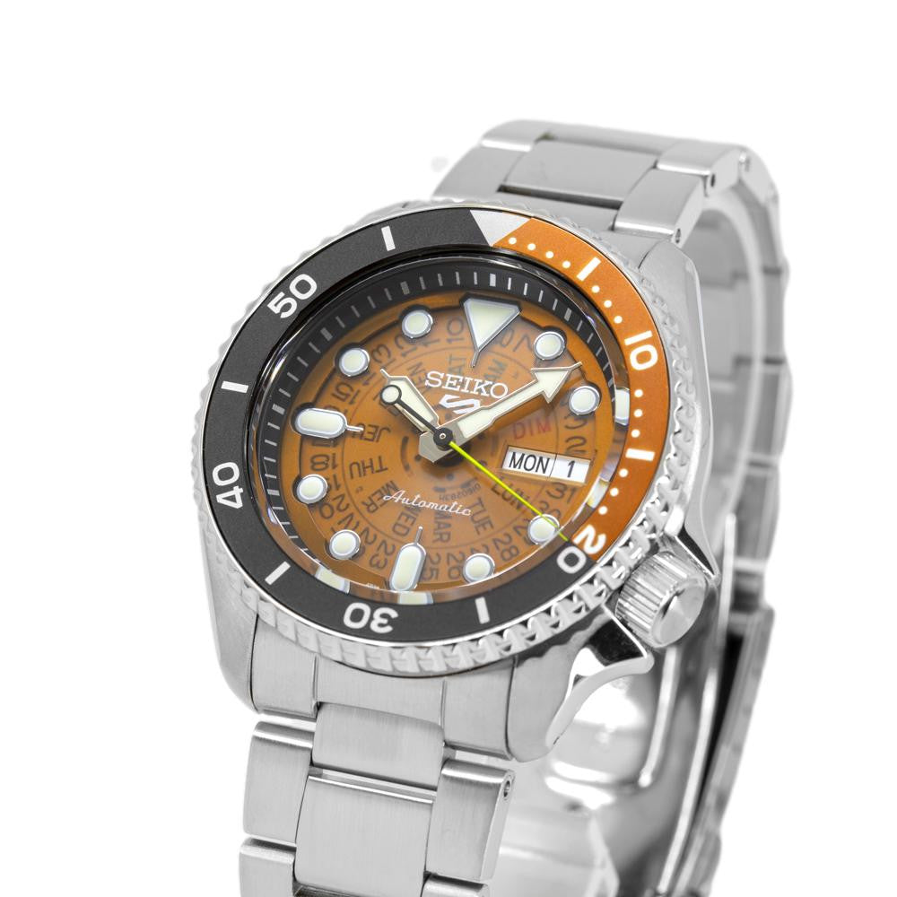 Seiko Men's SRPJ47K1Sports SKX Style Orange Dial Watch