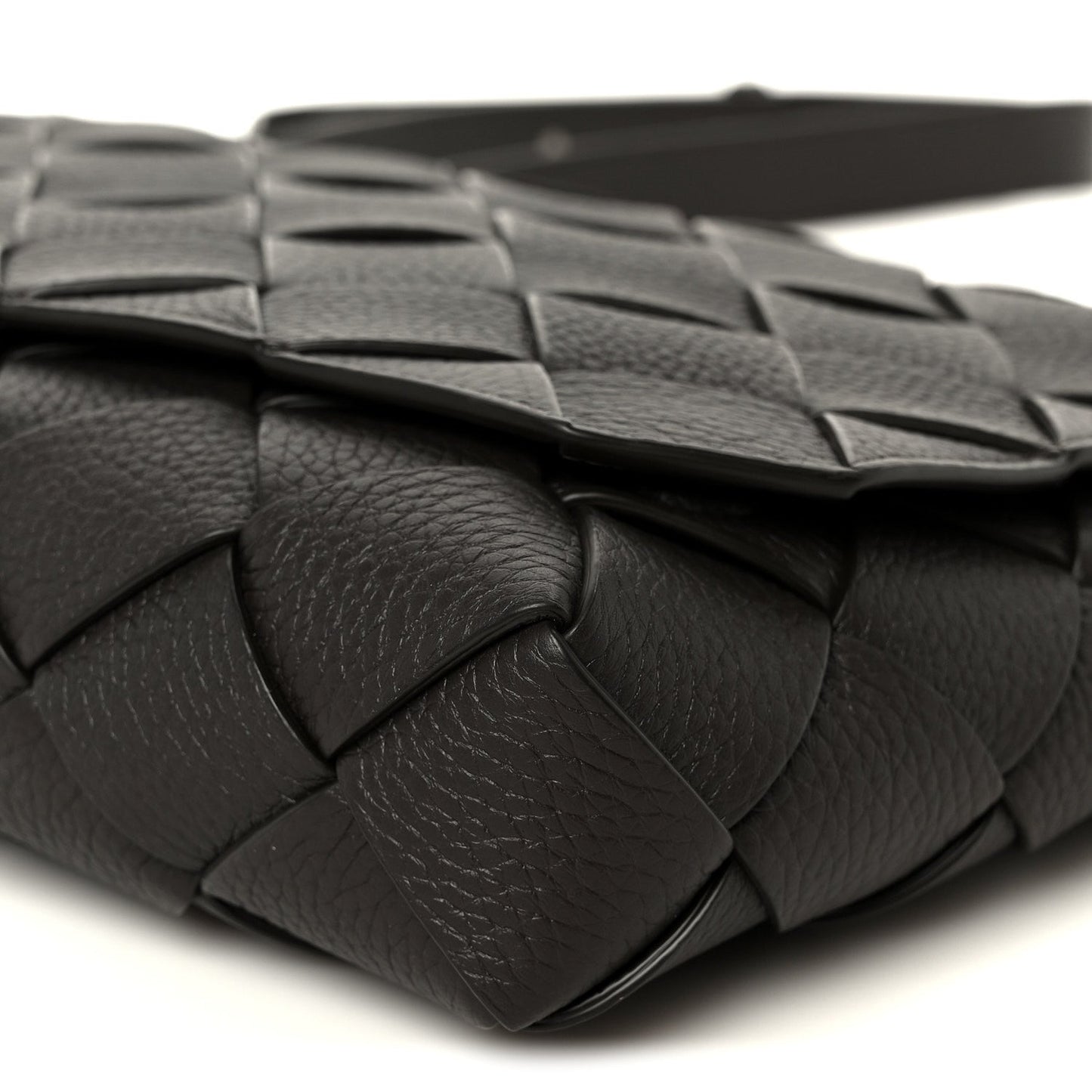 Grained Calfskin Intreccio Large Diago Crossbody Bag Fondant