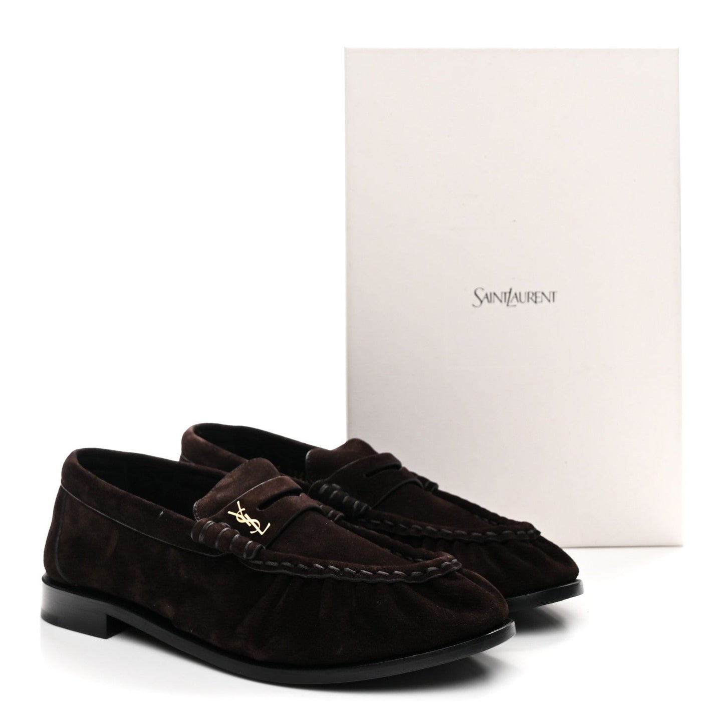 Suede Le Loafer 15 Penny Slippers 37.5 Dark Chocolate
