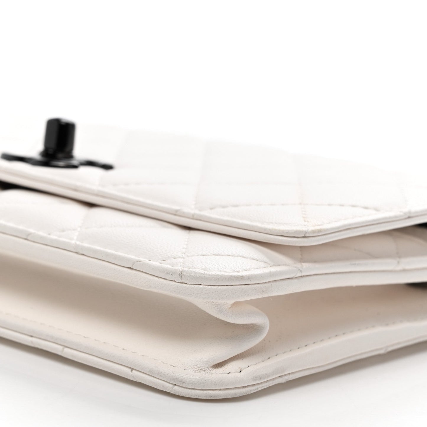 Lambskin Quilted Mini Trendy CC Wallet On Chain WOC White