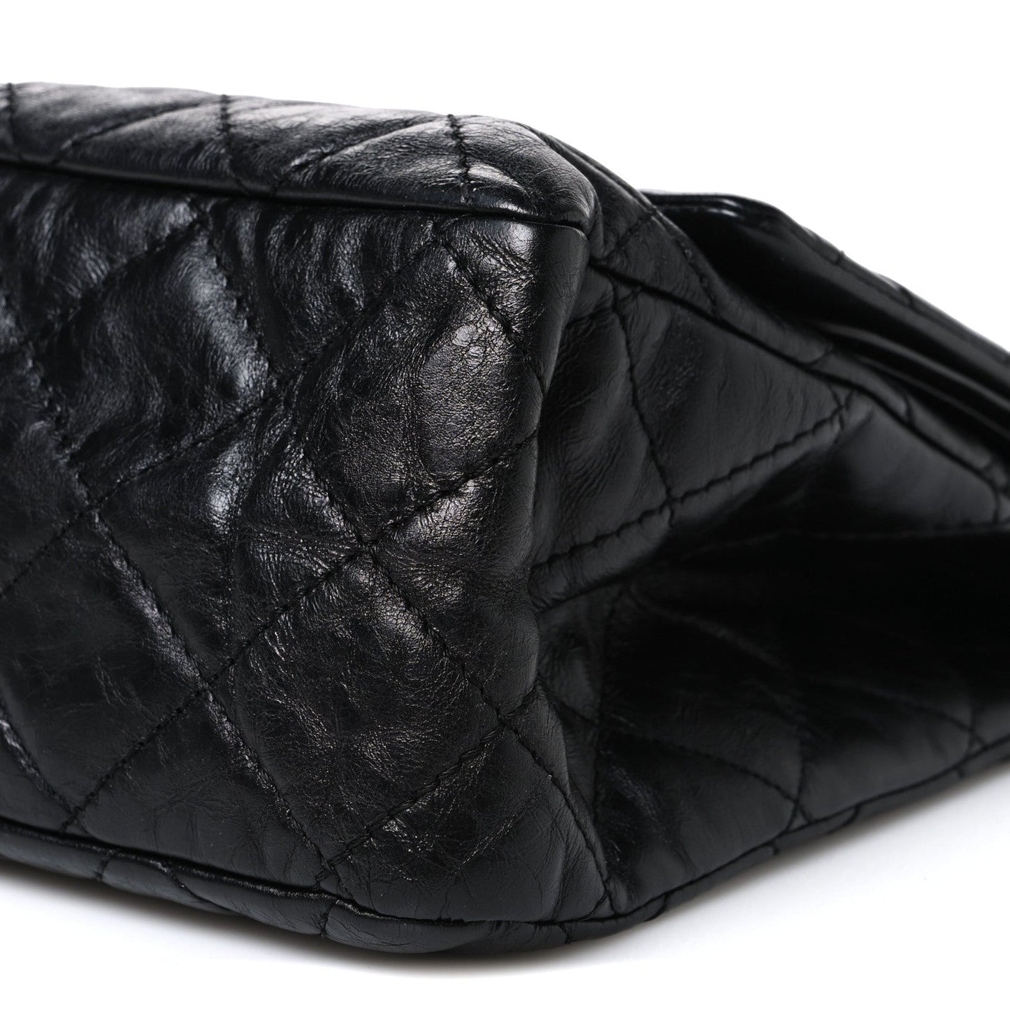 Metallic Aged Calfskin Quilted 2.55 Reissue 227 Flap So Black