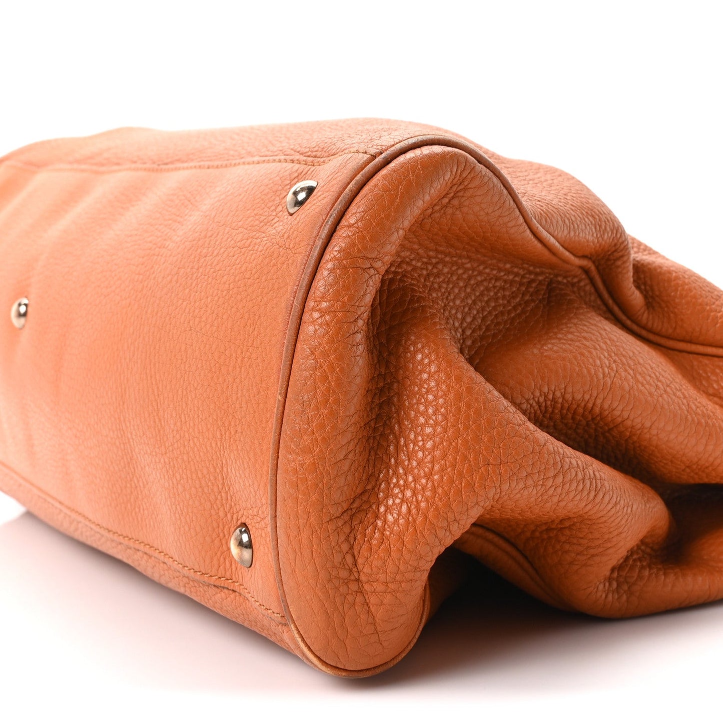 Cellarius Calfskin Large Bamboo Shopper Tote Orange
