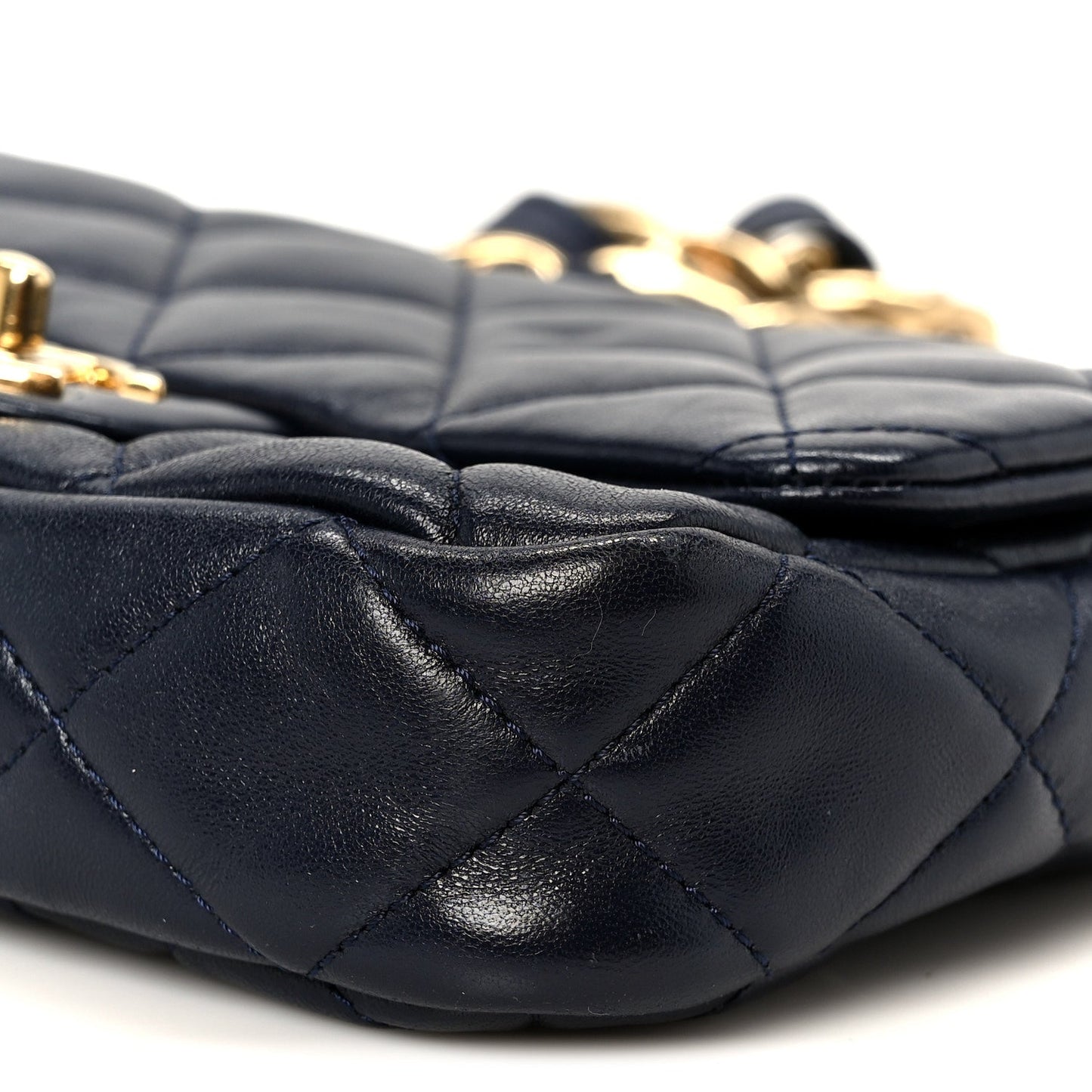 Lambskin Quilted Small Funky Town Flap Blue
