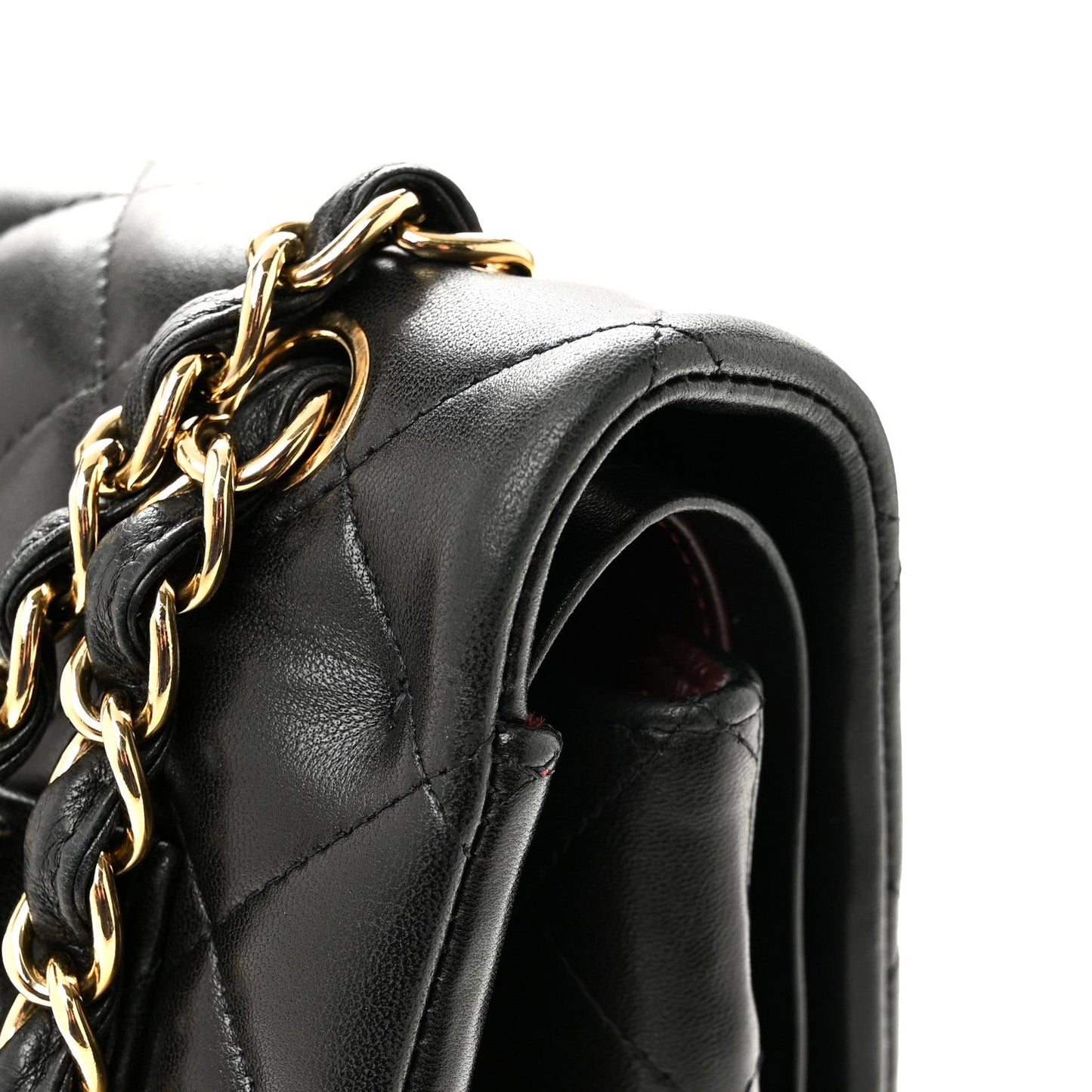 Lambskin Quilted Maxi Double Flap Black