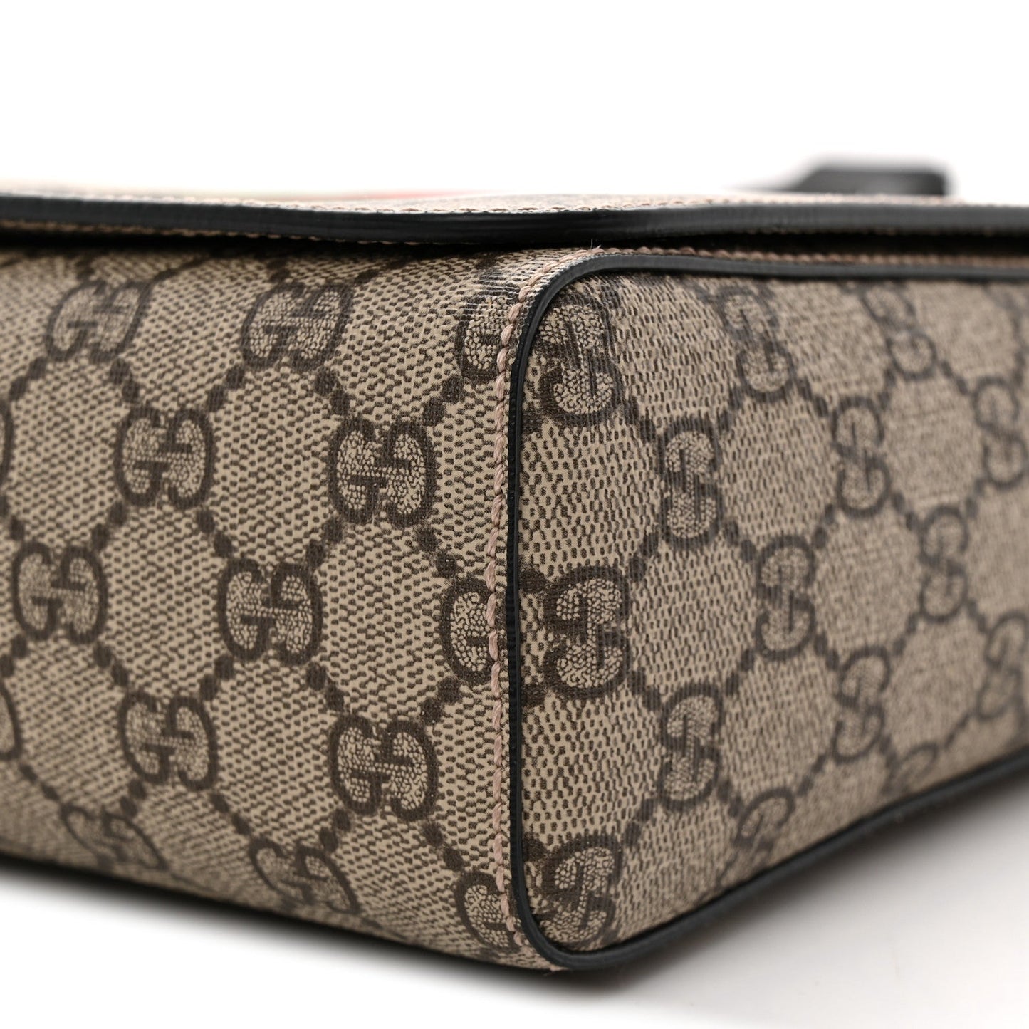 GG Supreme Monogram Web Flap Messenger Bag Black