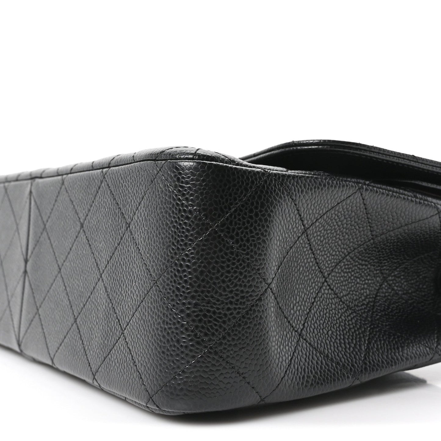 Caviar Quilted Jumbo Double Flap Black