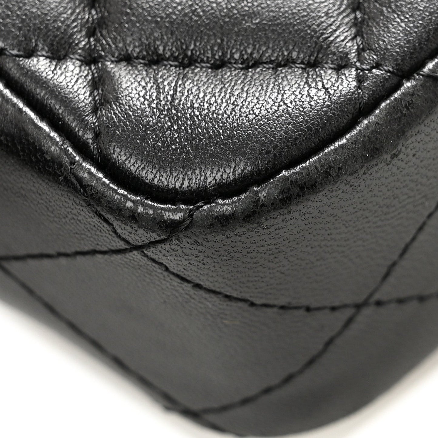 Lambskin Quilted Extra Mini Rectangular Flap Black