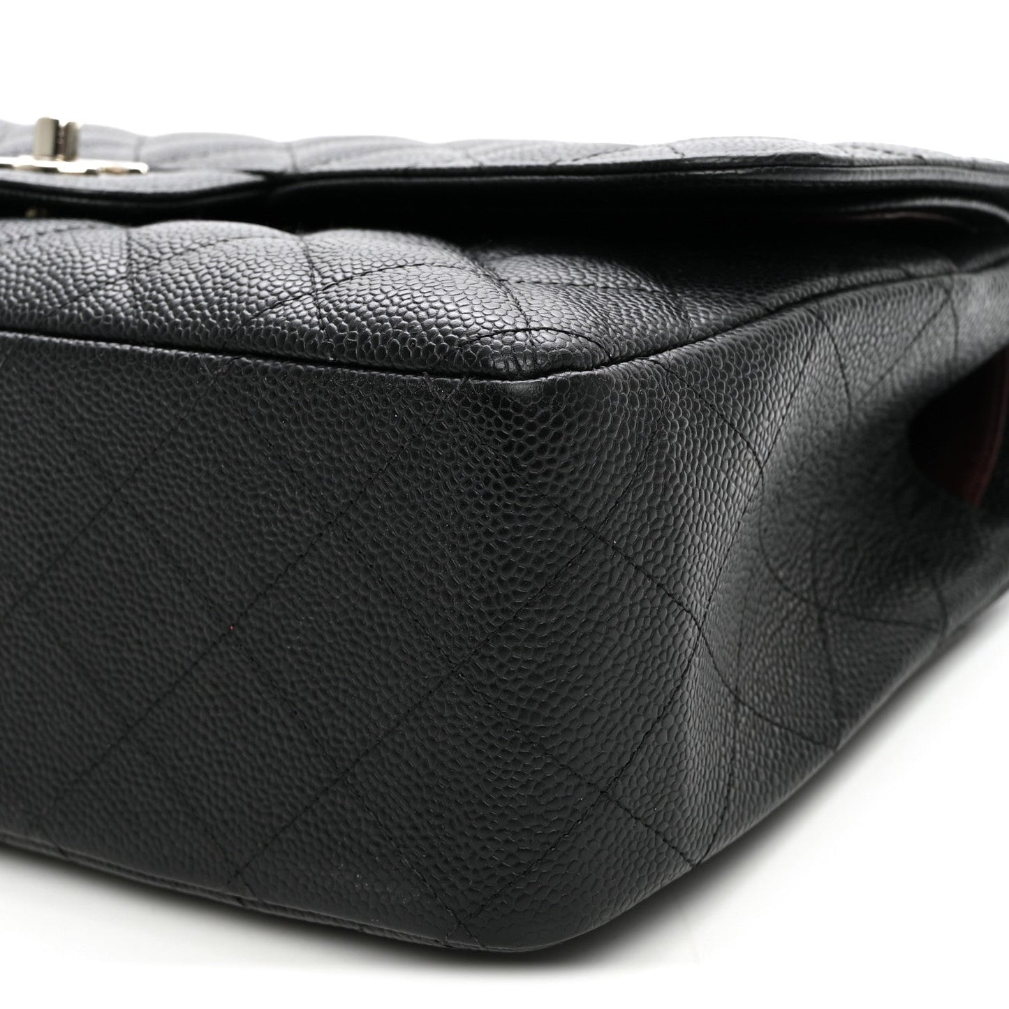 Caviar Quilted Jumbo Double Flap Black