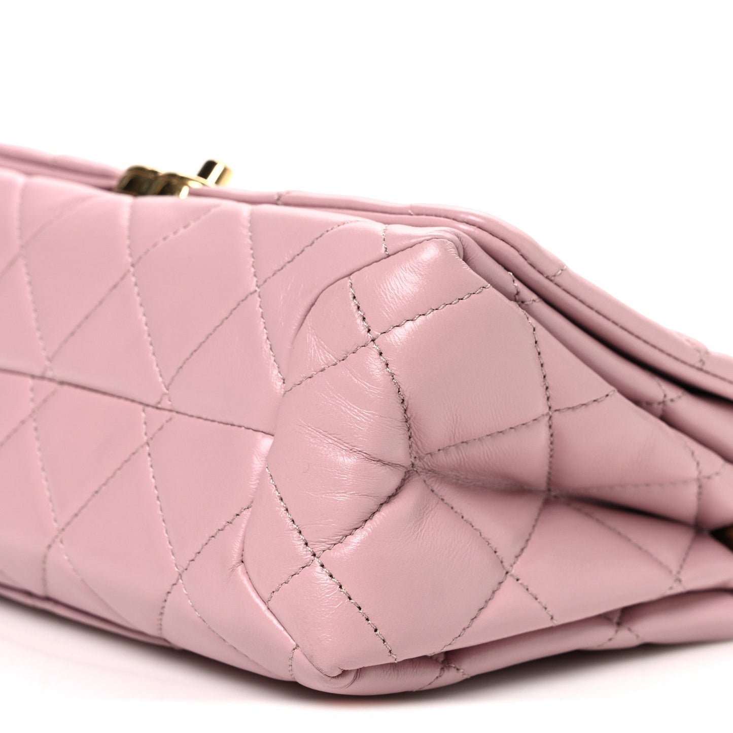 Lambskin Quilted Medium Color Match Flap Light Pink