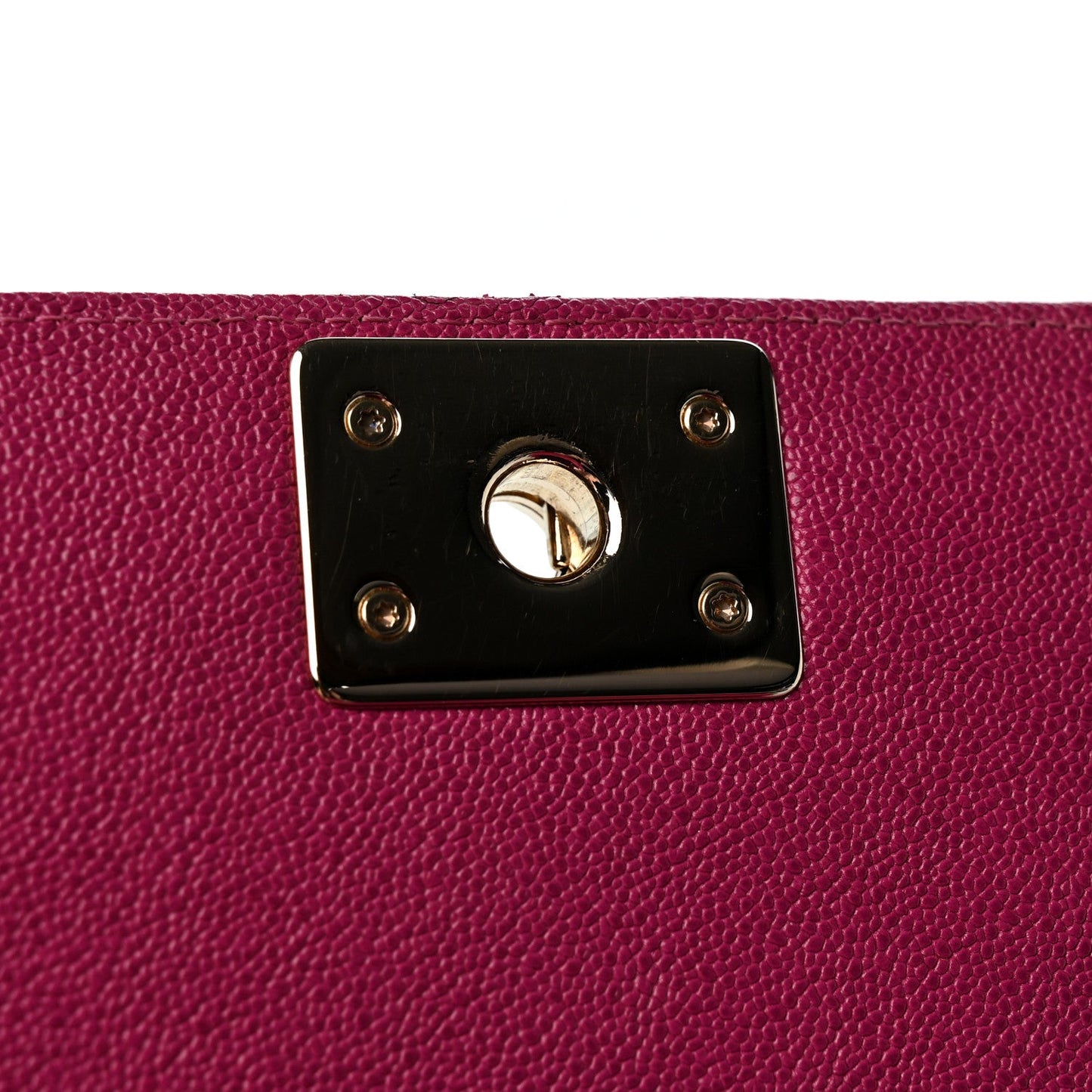 Caviar Quilted North South Boy Flap Fuchsia
