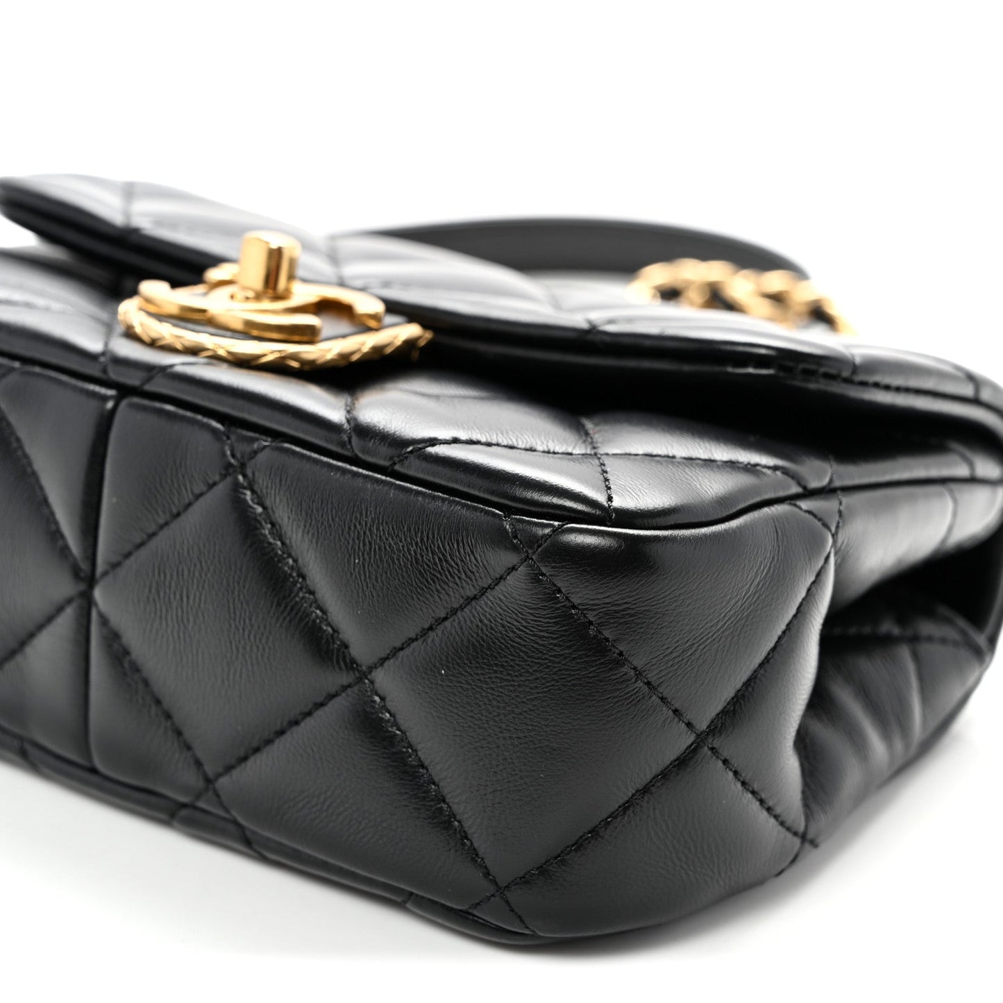 Lambskin Quilted Mini Flap Black