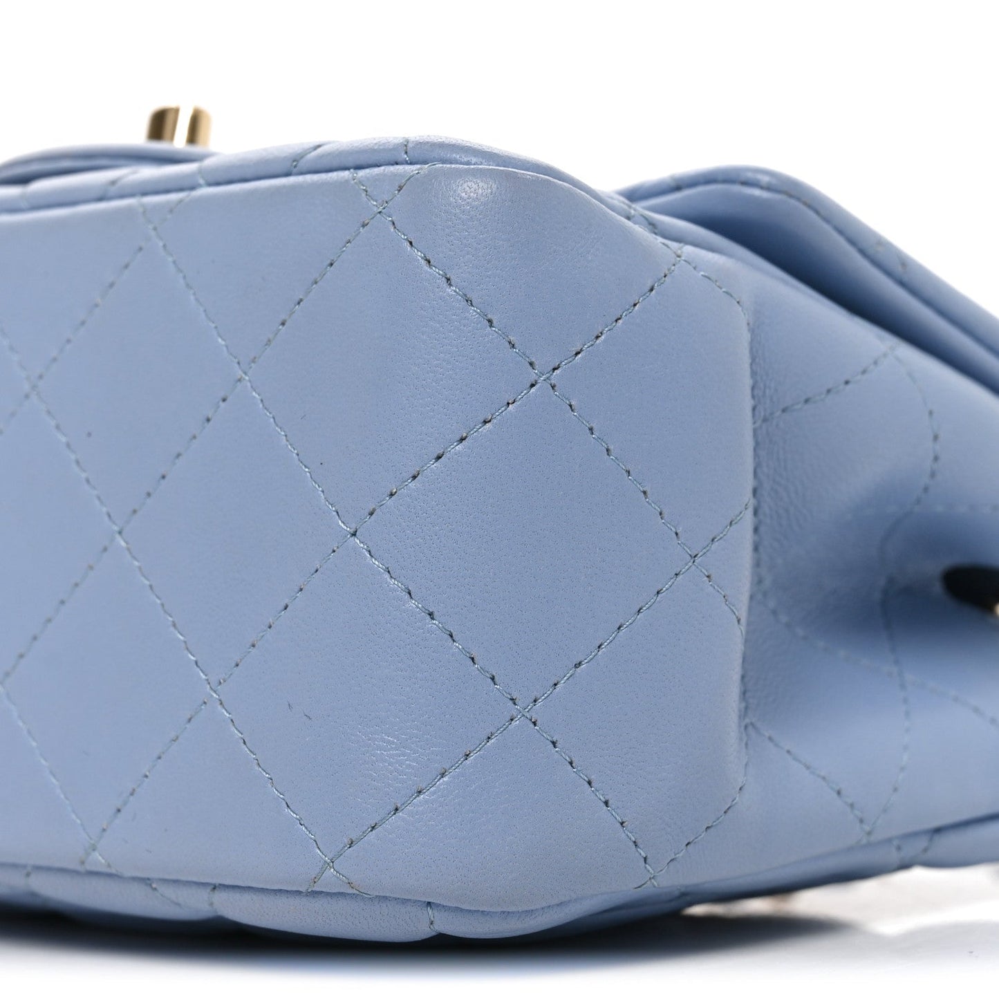 Lambskin Quilted Mini Square Flap Blue