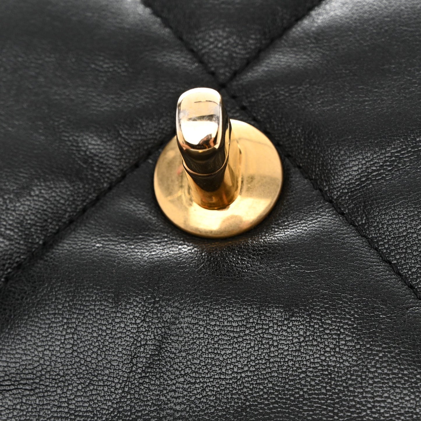 Shiny Goatskin Quilted Large Chanel 19 Flap Black