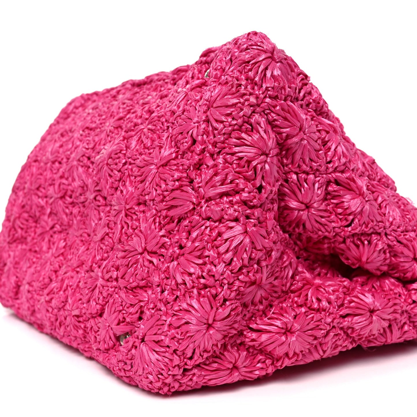 Raffia Crochet Tote Fuchsia