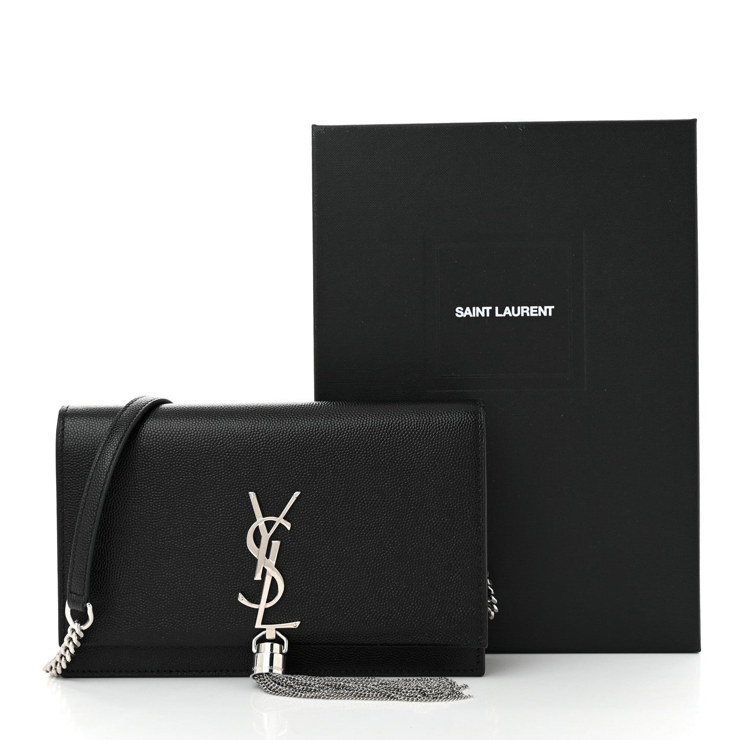 Grain De Poudre Classic Monogram Kate Tassel Chain Wallet Black