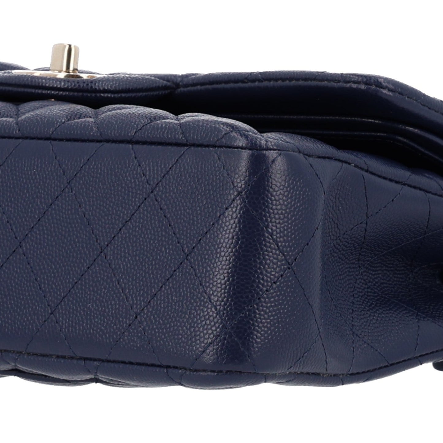 Caviar Quilted Small Double Flap Navy