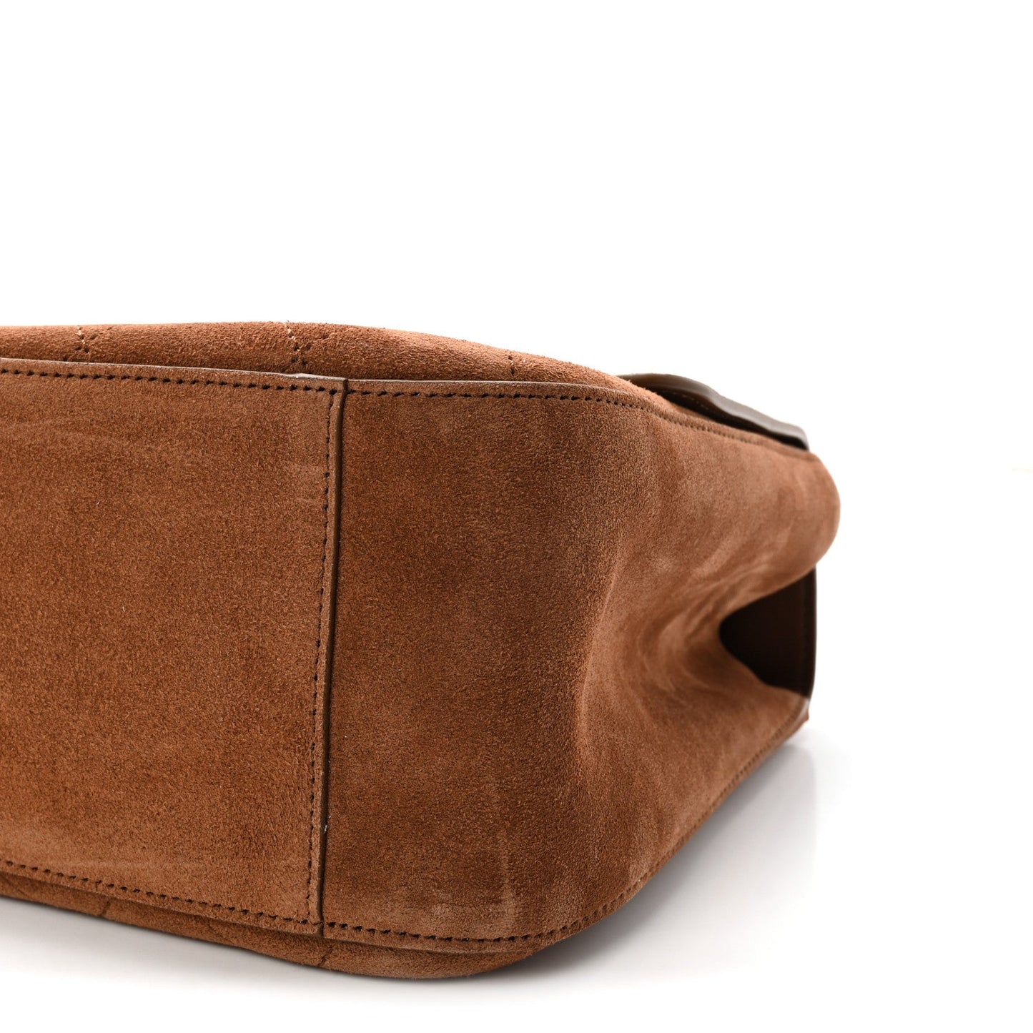 Suede Calfskin Small Souplissimo Maxi Flap Camel