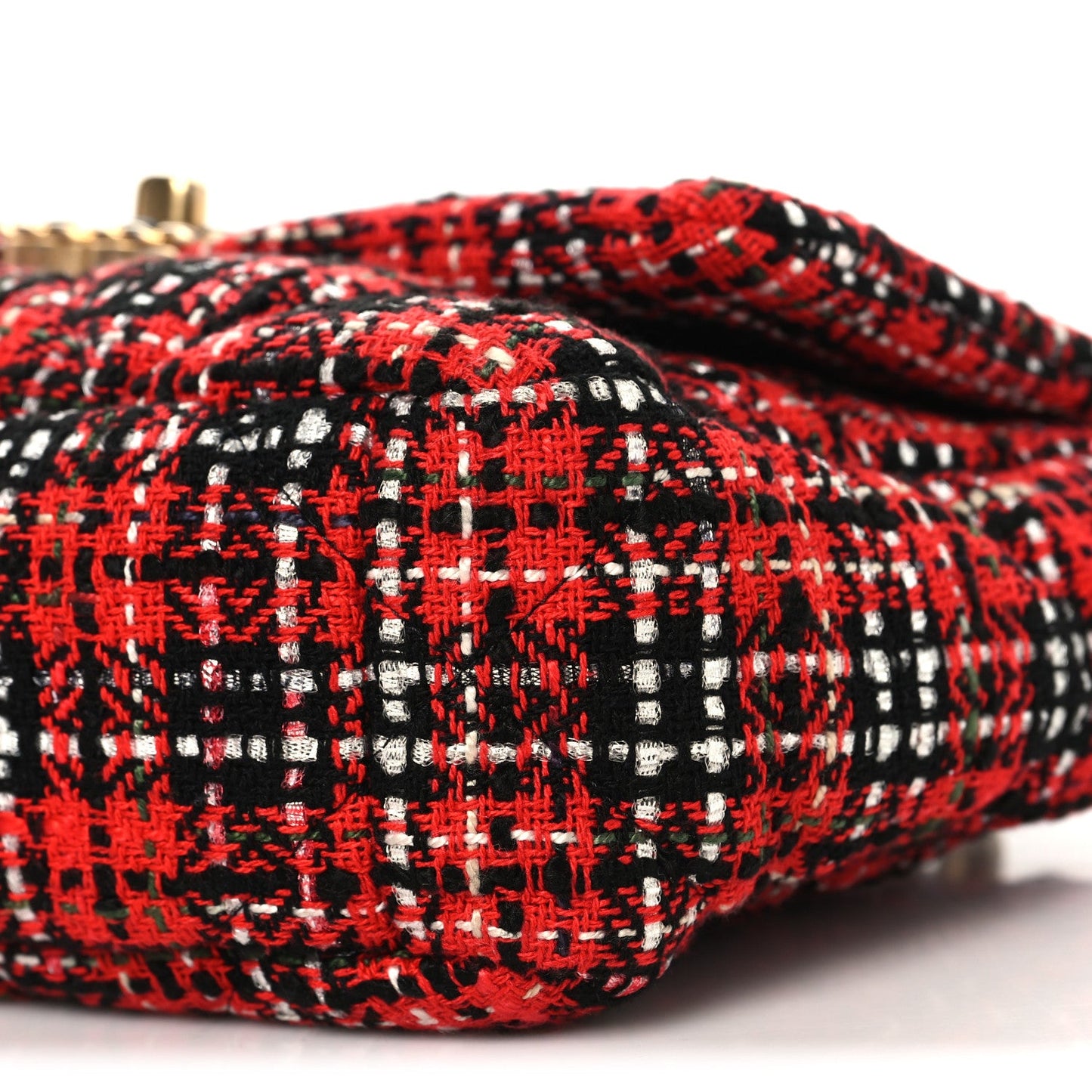 Tweed Quilted Medium Chanel 19 Flap Red Black
