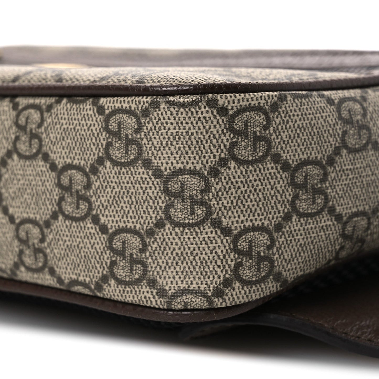 Soft GG Supreme Monogram Medium Ophidia Belt Bag Dark Brown