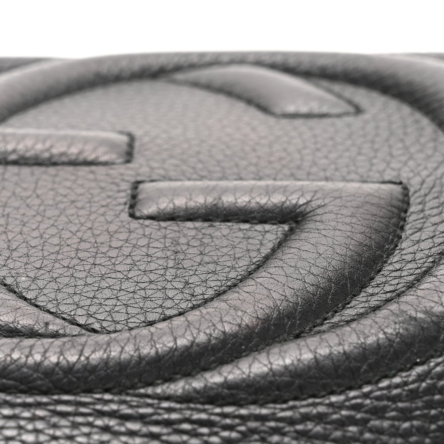Pebbled Calfskin Medium Soho Chain Shoulder Bag Black