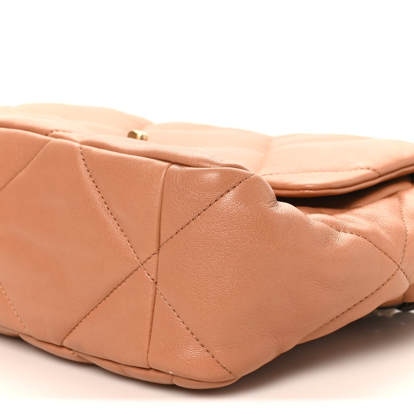 Lambskin Quilted Large Chanel 19 Flap Brown