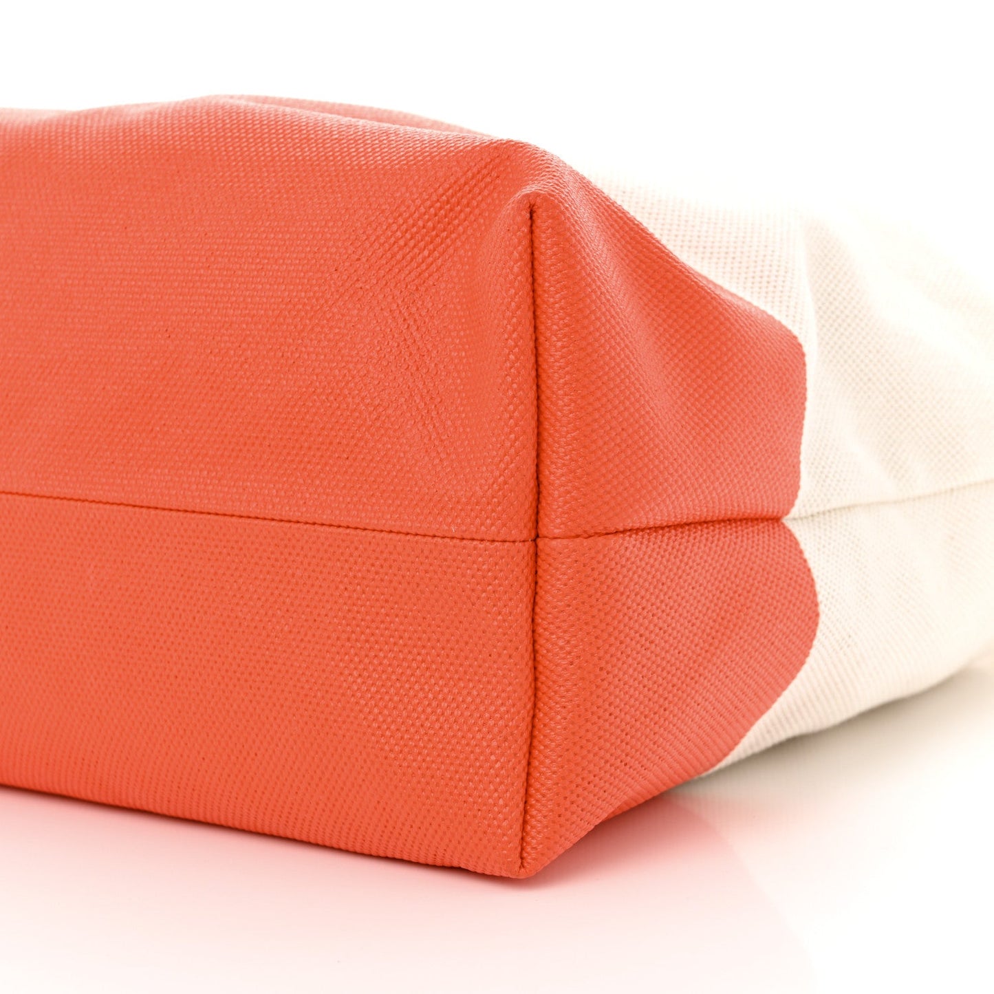Canvas Logo Embossed Black Tote Natural Orange