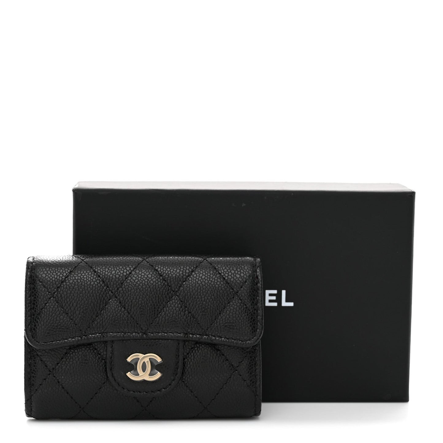 Caviar Quilted Classic 4 Key Holder Wallet Black