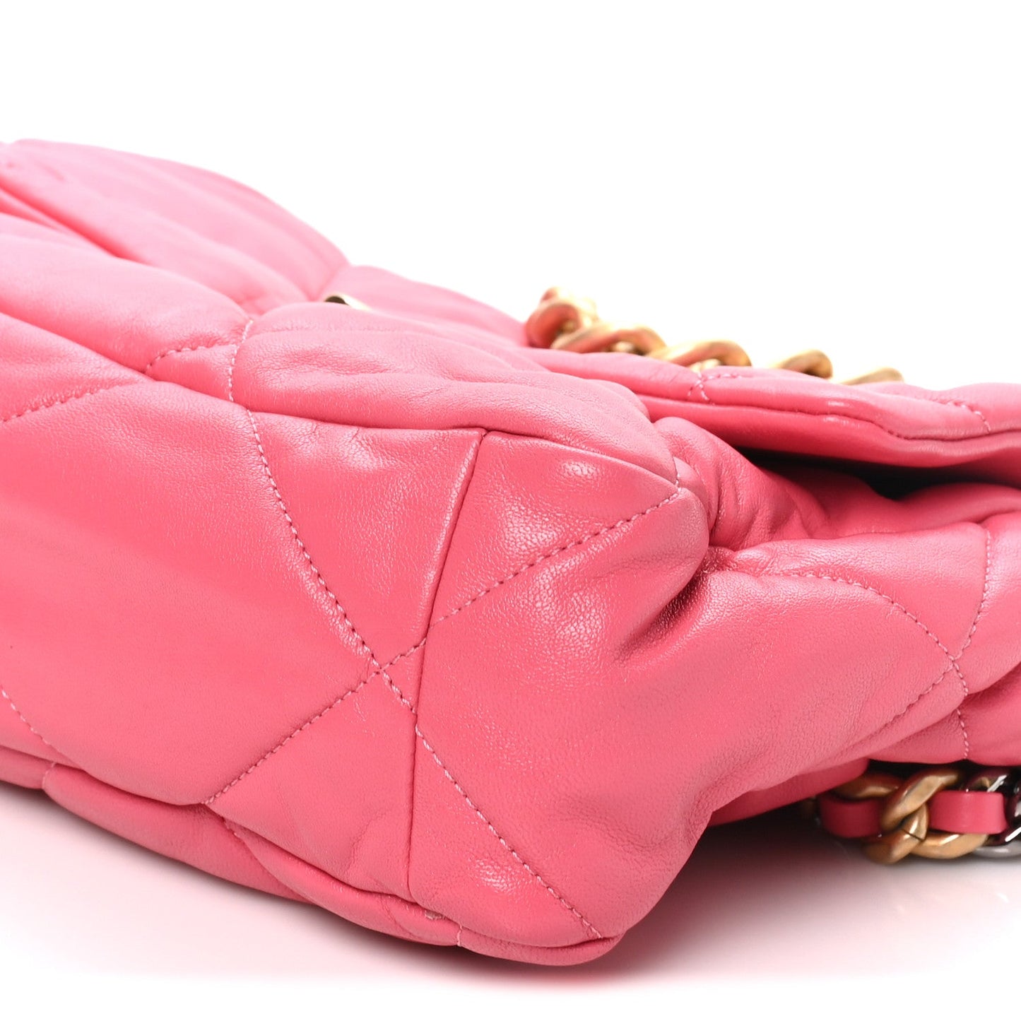 Goatskin Quilted Large Chanel 19 Flap Dark Pink