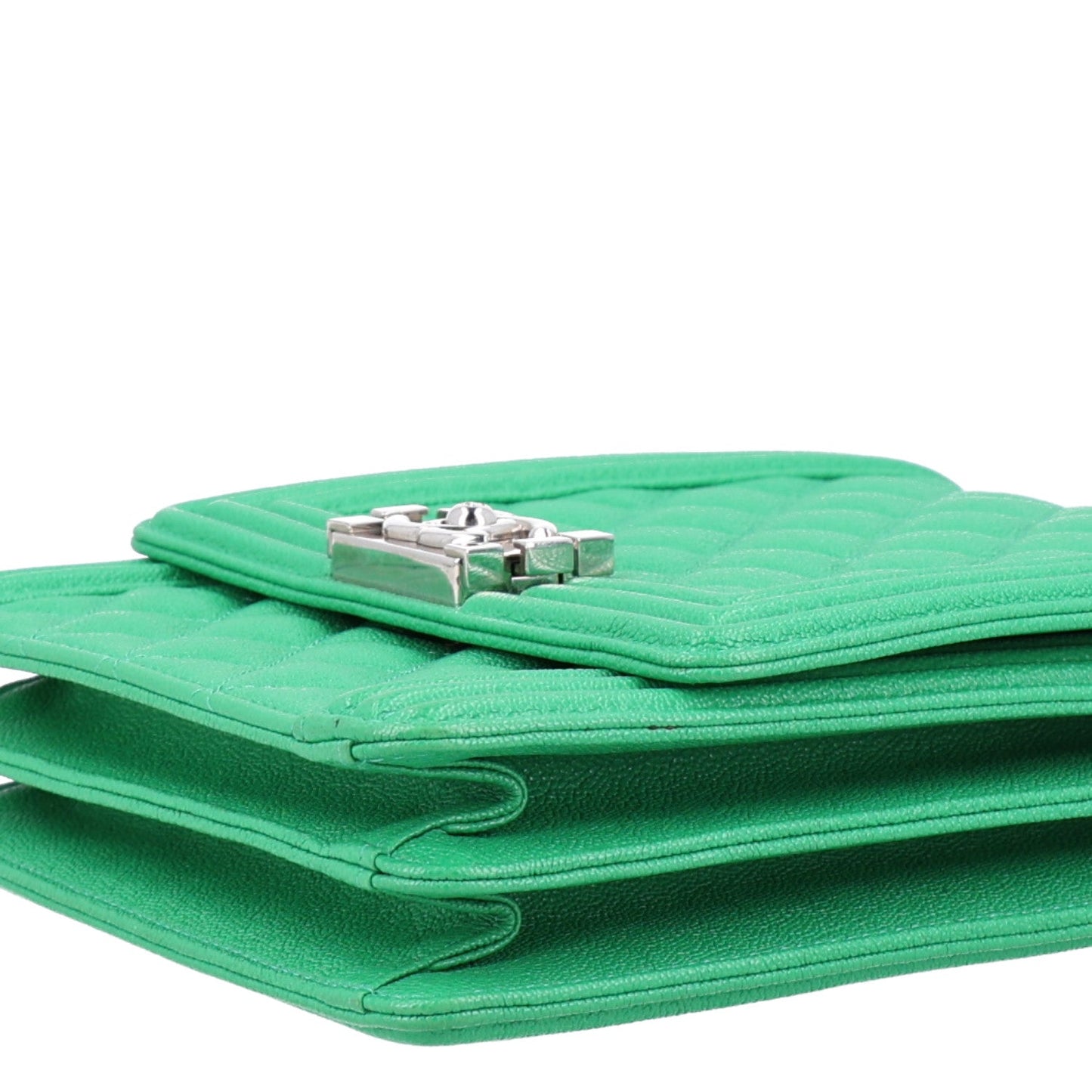 Caviar Quilted North South Boy Flap Green