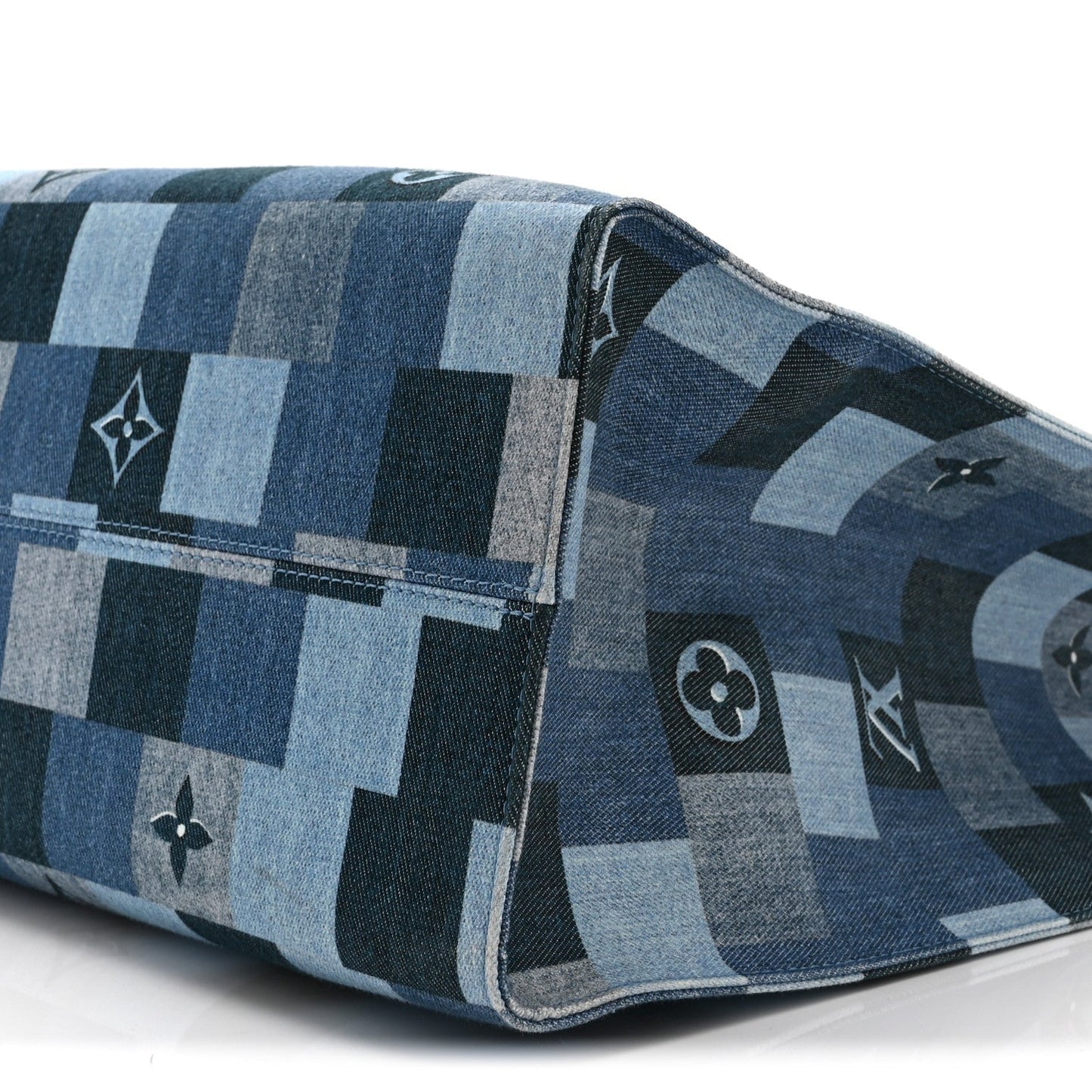 Denim Damier Monogram Onthego Blue Rouge