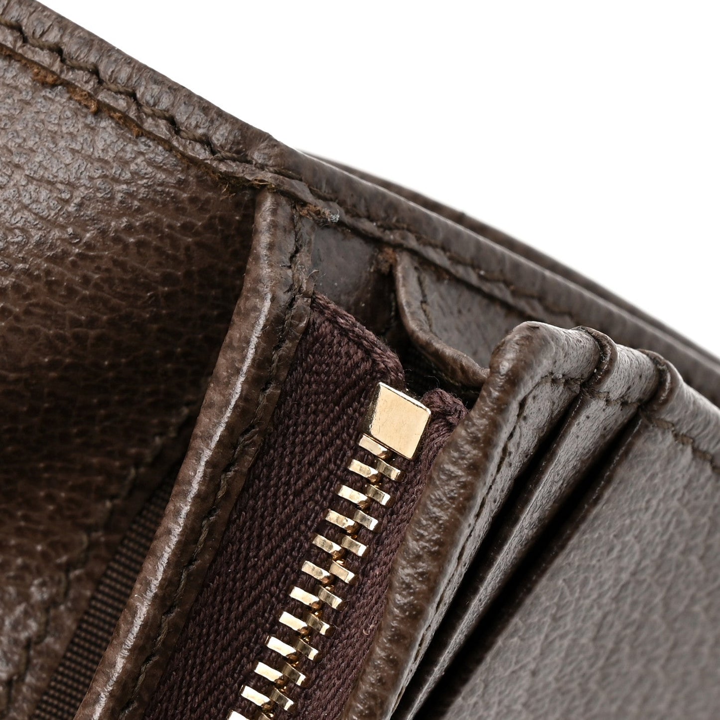 GG Supreme Monogram Web Ophidia Small Wallet Beige Dark Brown Beige Dark Brown