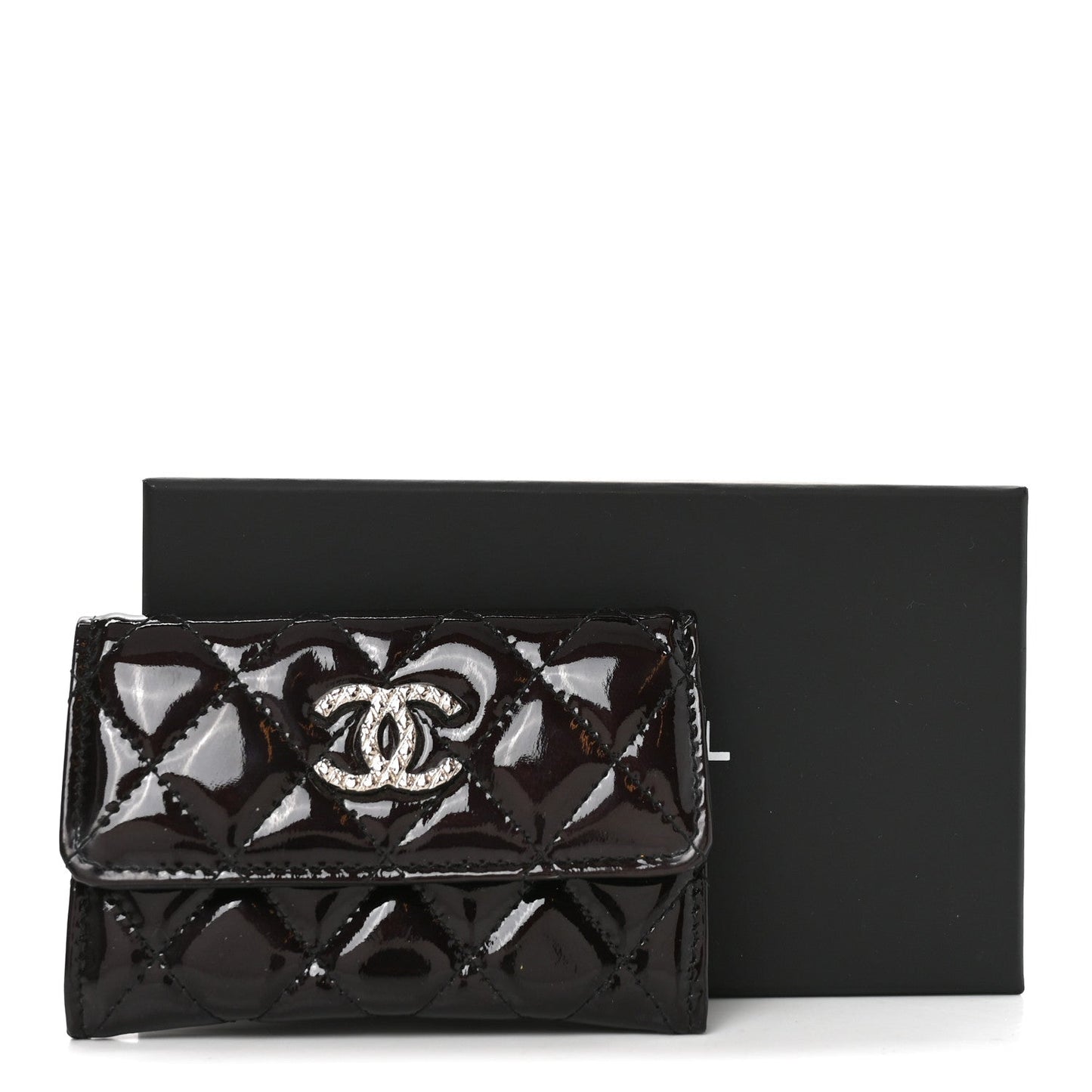 Patent Brilliant Flap Card Holder Violet