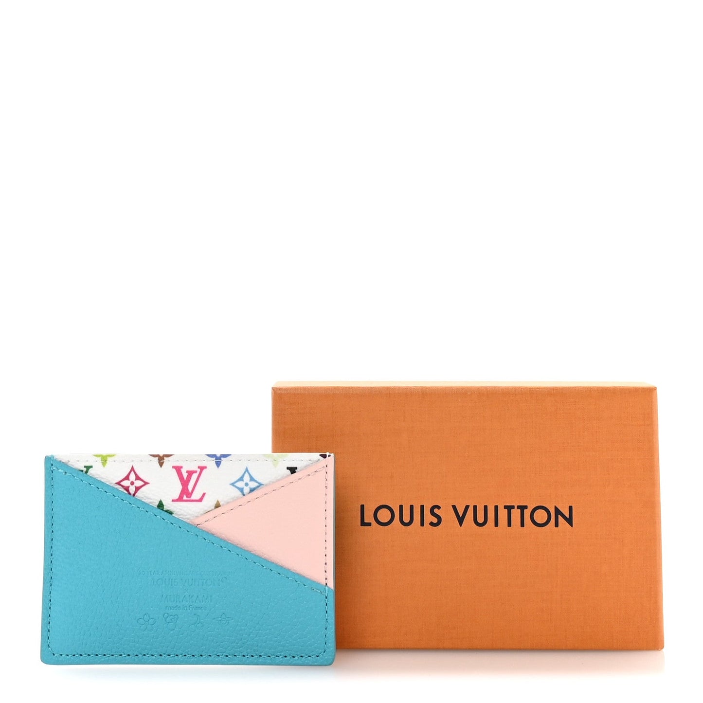 LV X TM Monogram Multicolor Criss-Cross Card Holder Kabira Blue Rose