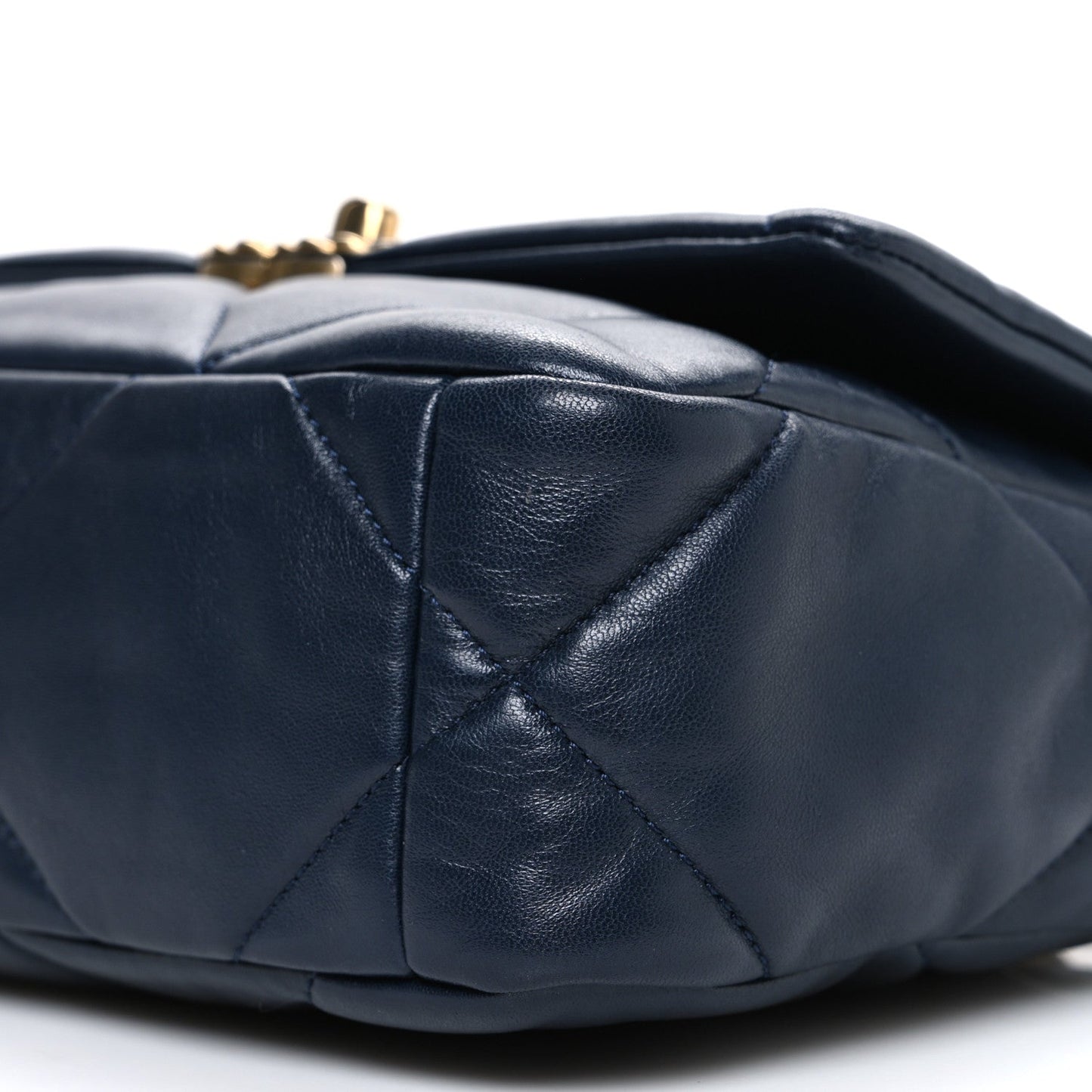 Lambskin Quilted Medium Chanel 19 Flap Navy Blue