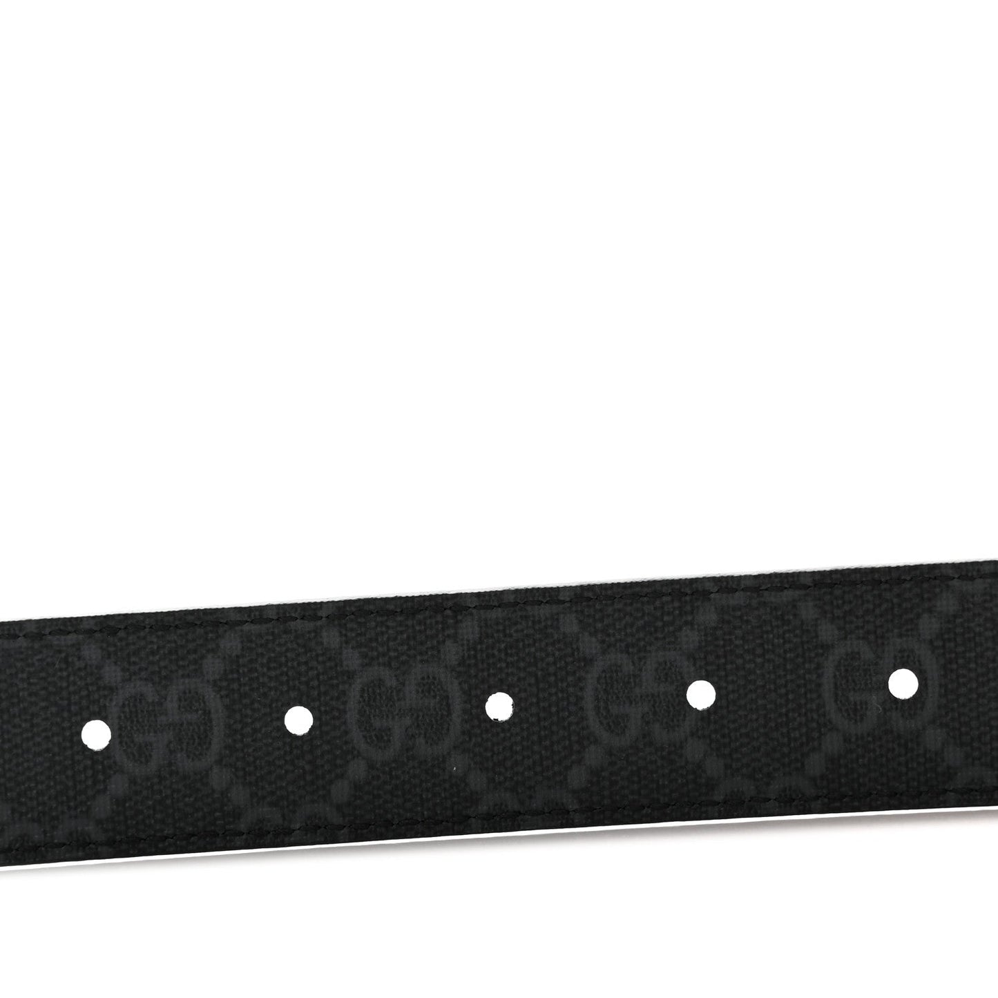 GG Supreme Monogram Plutone Calfskin Palladium Double G Reversible 30mm Belt 70 28 Black